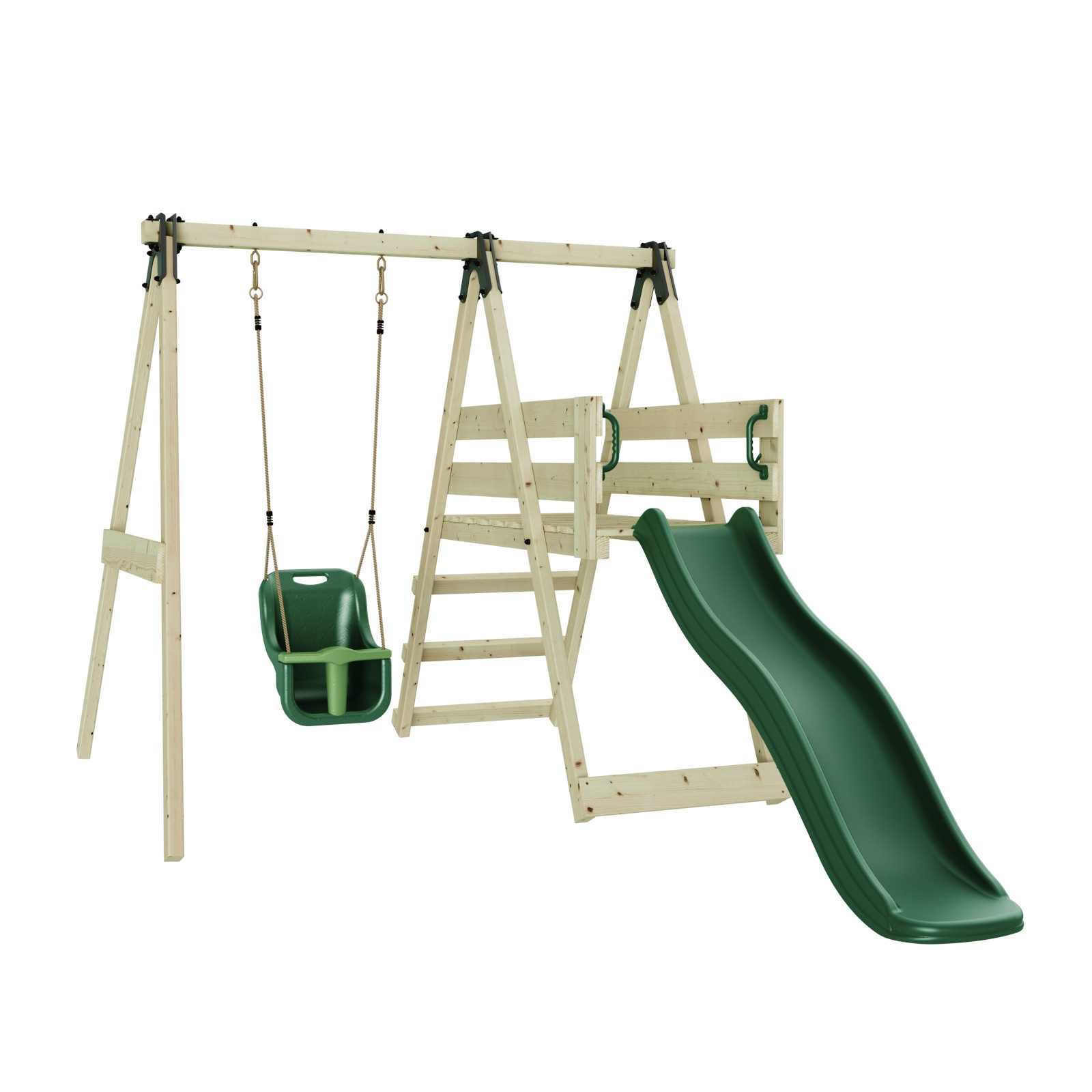 OutdoorToys Schaukelkombination Schaukel Hortensie, aus Holz in Dunkelgrün