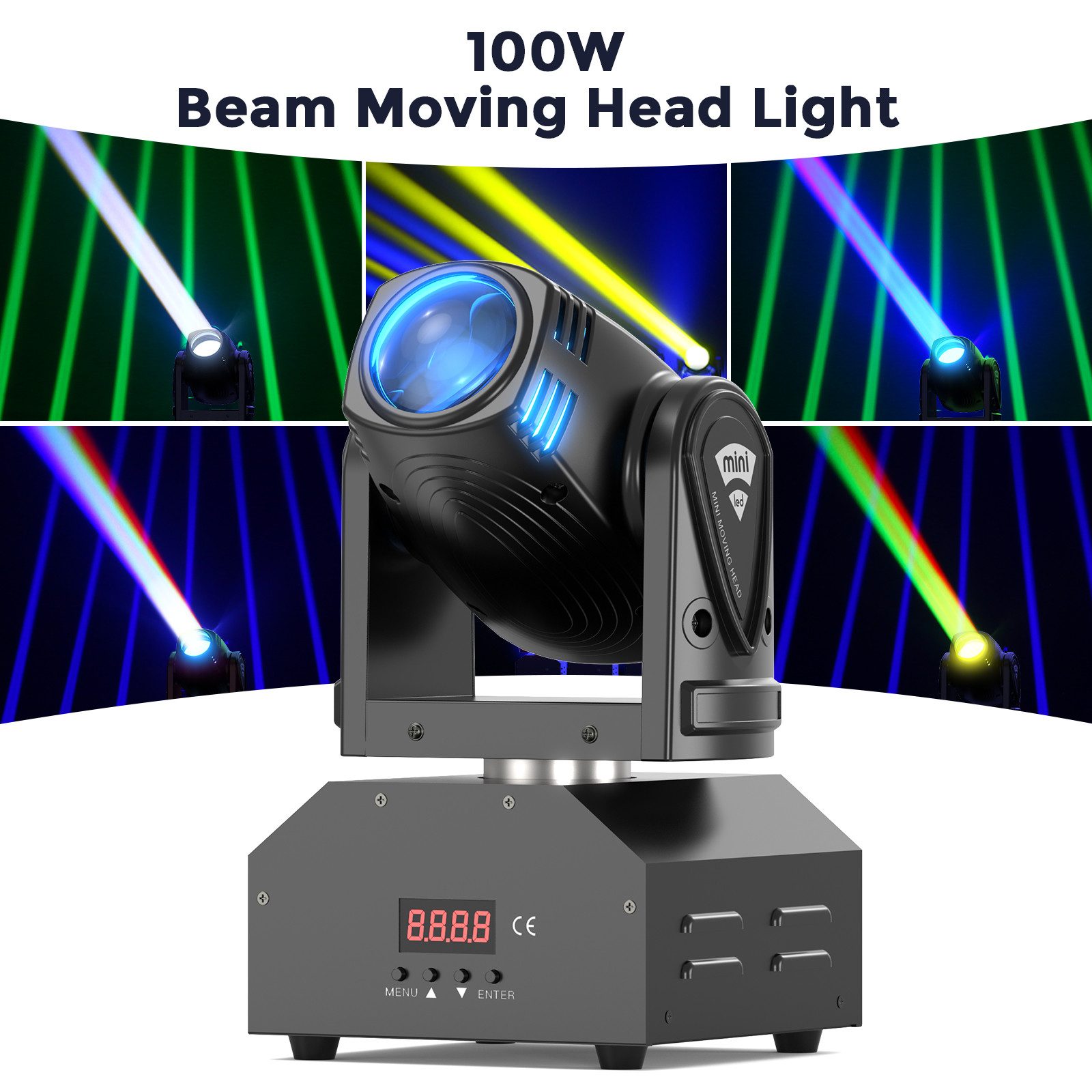 ZonQoonz Discolicht Moving Head RGBW Beam Bühnenlicht,LED Disco Party Licht DMX