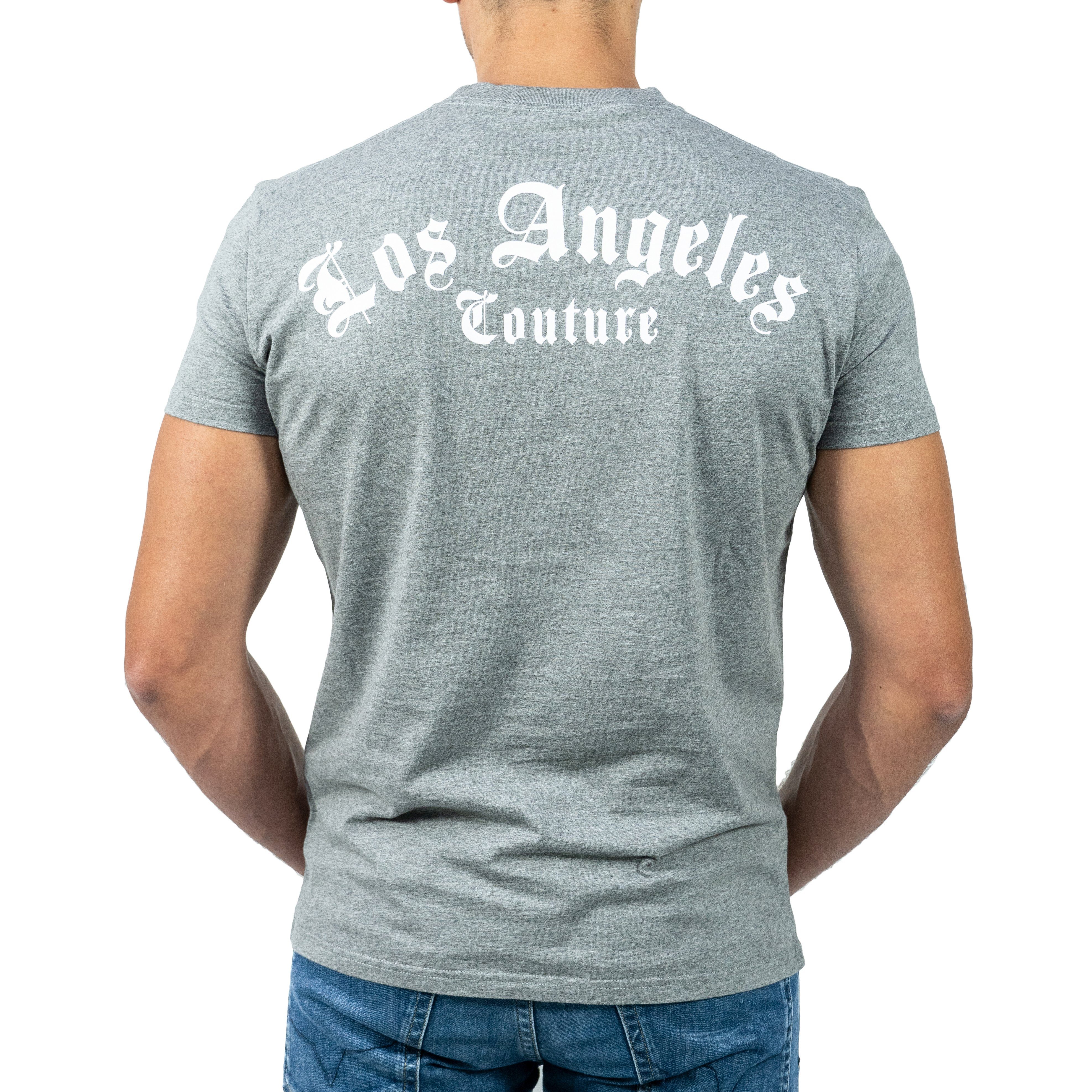 Chiccheria Brand T-Shirt Los in Angeles Angeles, Grau Los Couture Designed