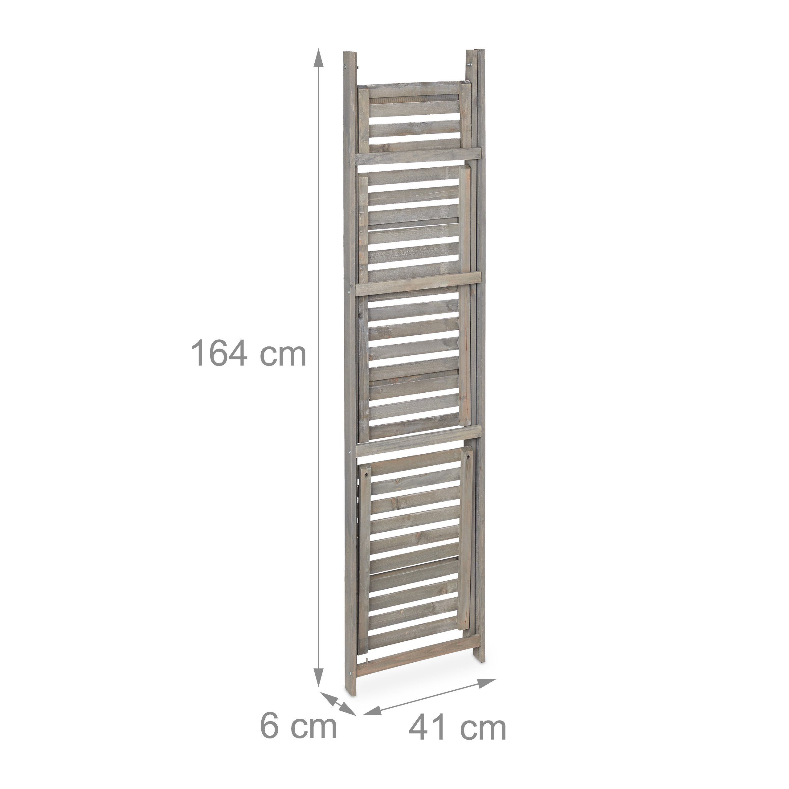 relaxdays Blumenständer Blumentreppe Holz grau (1 St), XL – Bild 5 von 5