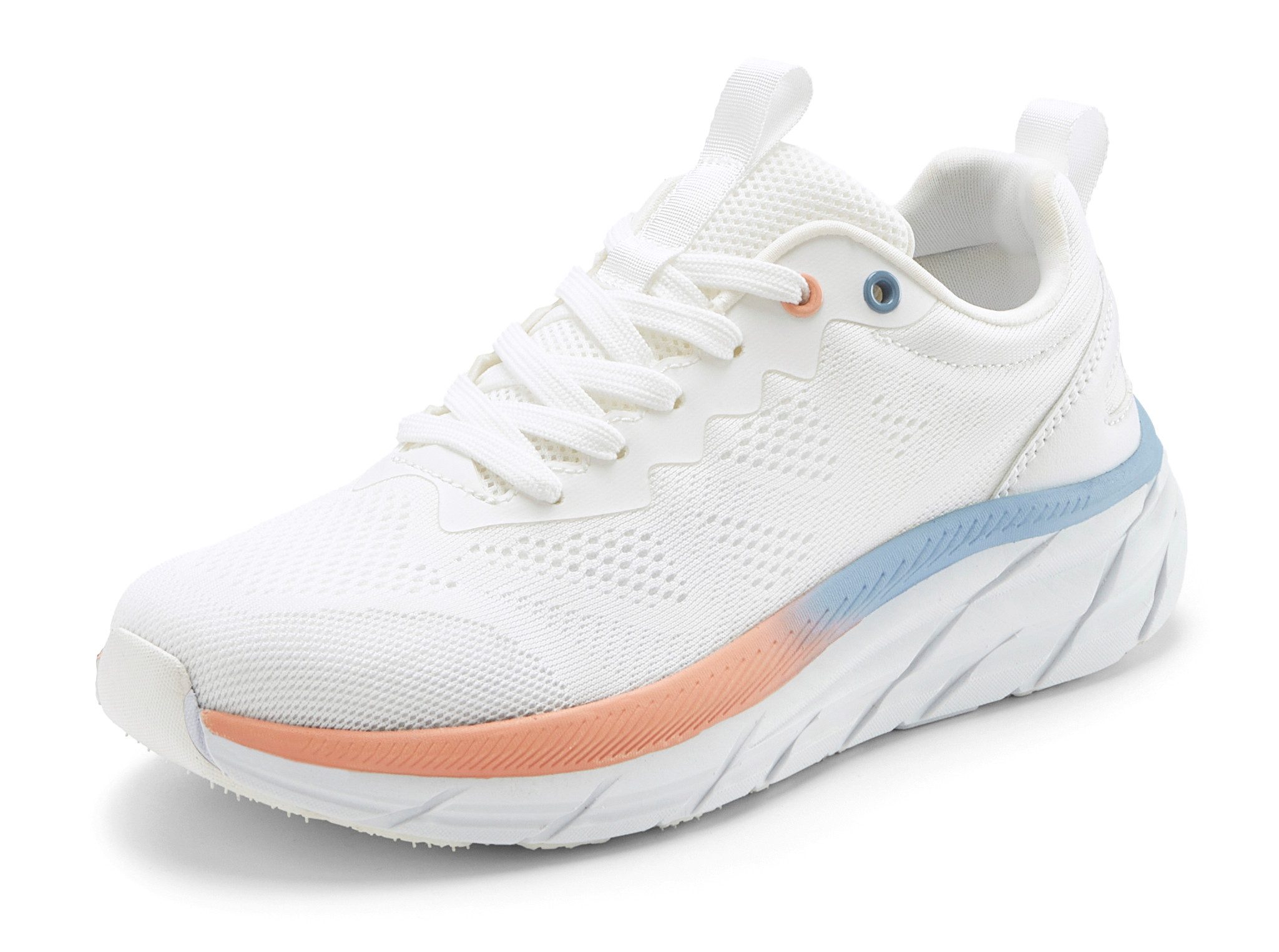 LASCANA Halbschuh, Turnschuh, Freizeitschuh, Sneaker NEU mit modischen Farbdetails, Chunky Sohle & Mesh-Optik VEGAN