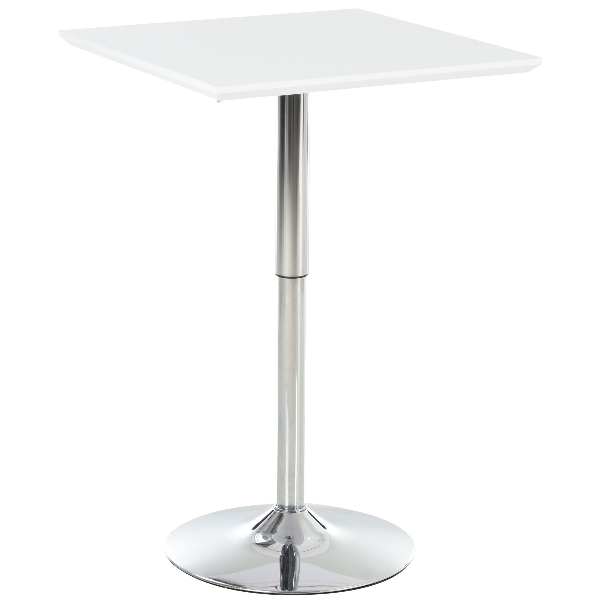 Bartisch Stehtisch Bistrotisch 60x60x69-92 cm Stahl Weiß
