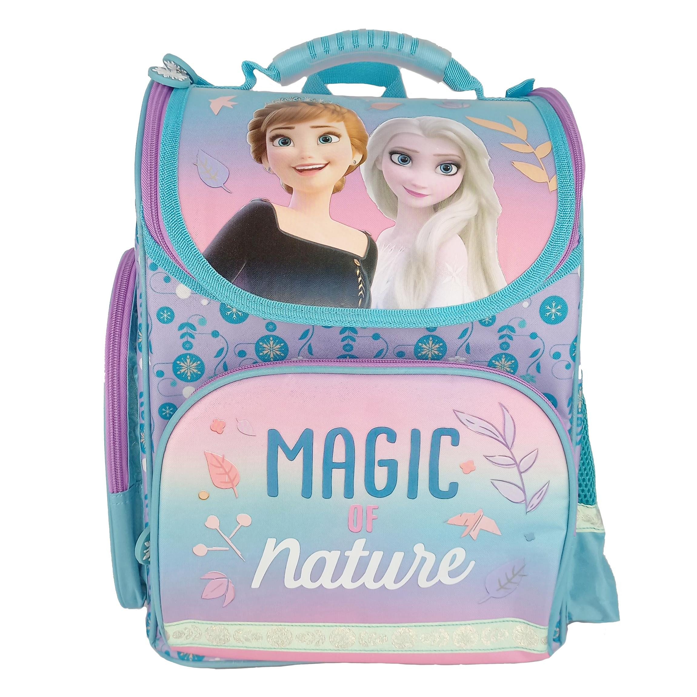 KiddiBex Schulranzen Mädchen Frozen (Set, 4-tlg., Schulranzen, Federmäppchen, Turnbeutel, Regenschutz), Schultasche Mädchen 1. Klasse Eiskönigin Elsa - Grundschule Ranzen