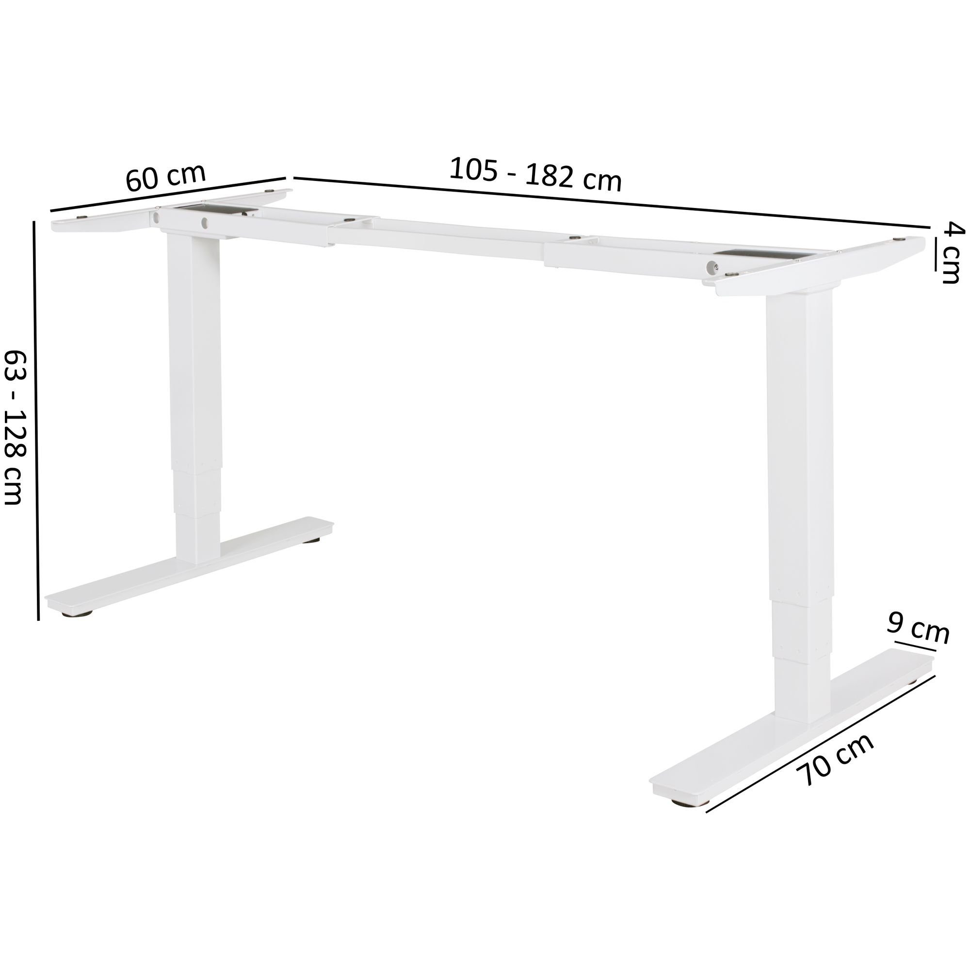 Tischgestell mit Funktion, Weiß | (Elektrisch SuVa11255_1 Memory Weiß Gestell Weiß), FINEBUY Schreibtischgestell Höhenverstellbares Schreibtisch