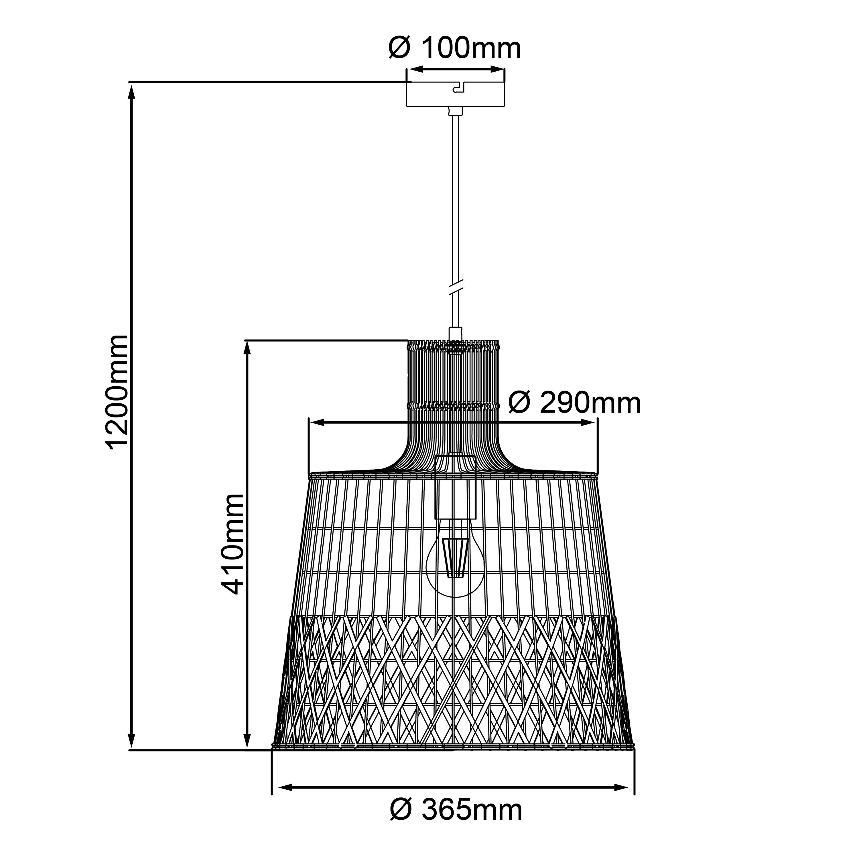 Pendelleuchte Newbury A60, 1x kürz 35cm Lampe, Brilliant Kabel 25W, E27, rattan, Newbury, Pendelleuchte