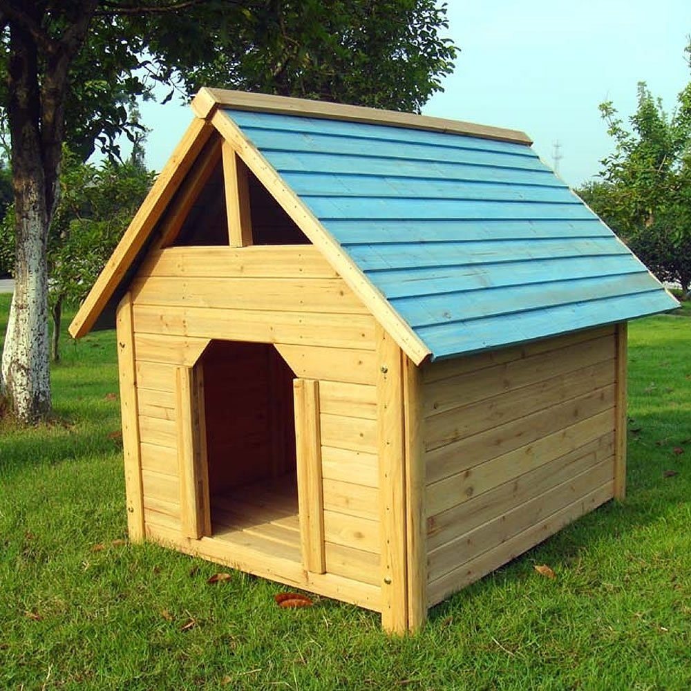 Feel2Home Hundehütte 95cm Hundehütte wetterfest Käfig Holz Hundehaus Haustierhütte, Wetterfest
