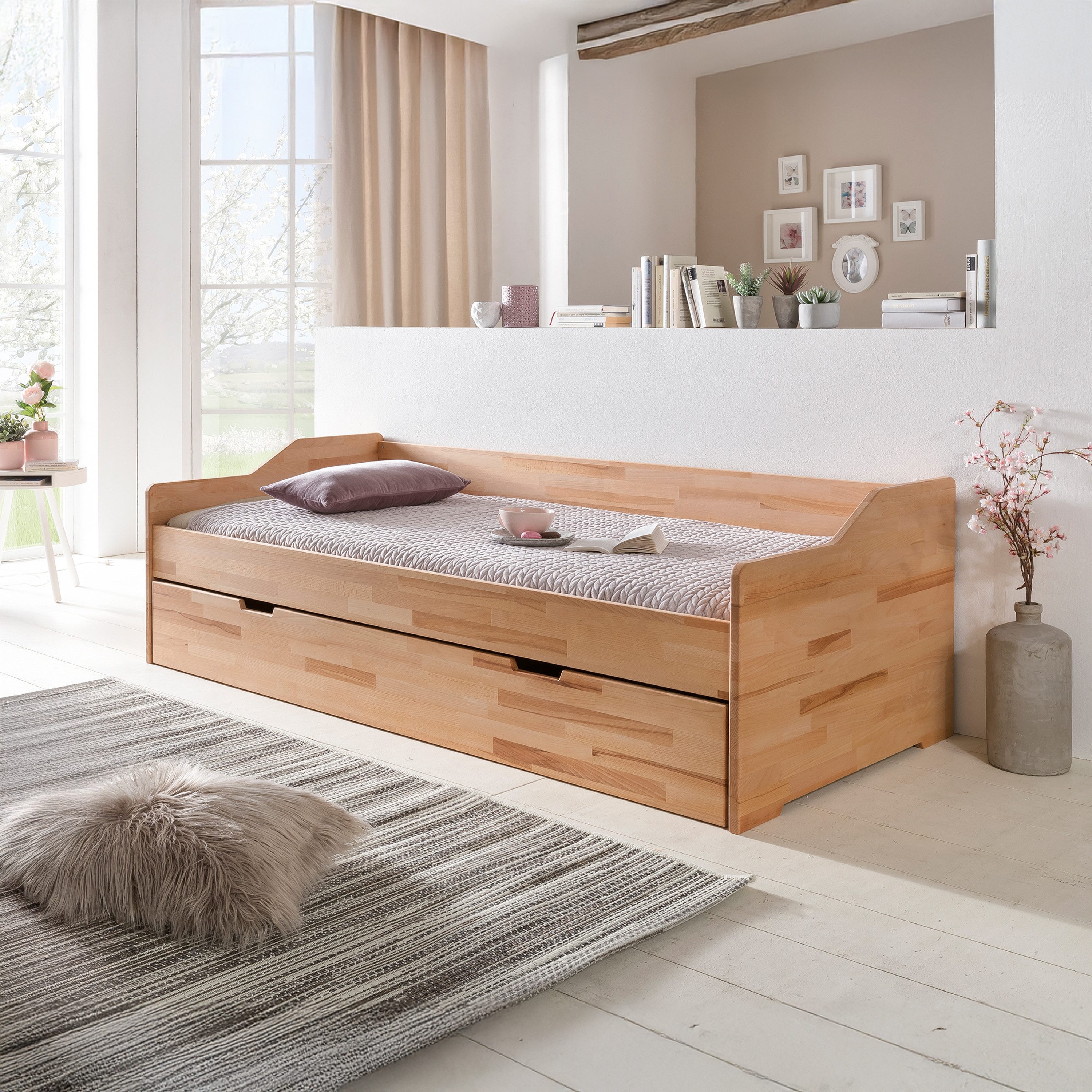WOODLIVE Massivholzbett Massivholzbett Gästebett Lea 90x200, günstig online kaufen