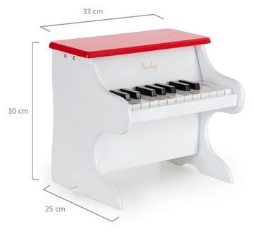 FunKey Spielzeug-Musikinstrument Mini Piano - Metallophon in Klavier Optik mit 18 Tasten, ideal für kleine Kinderhände - Einfach auspacken & loslegen