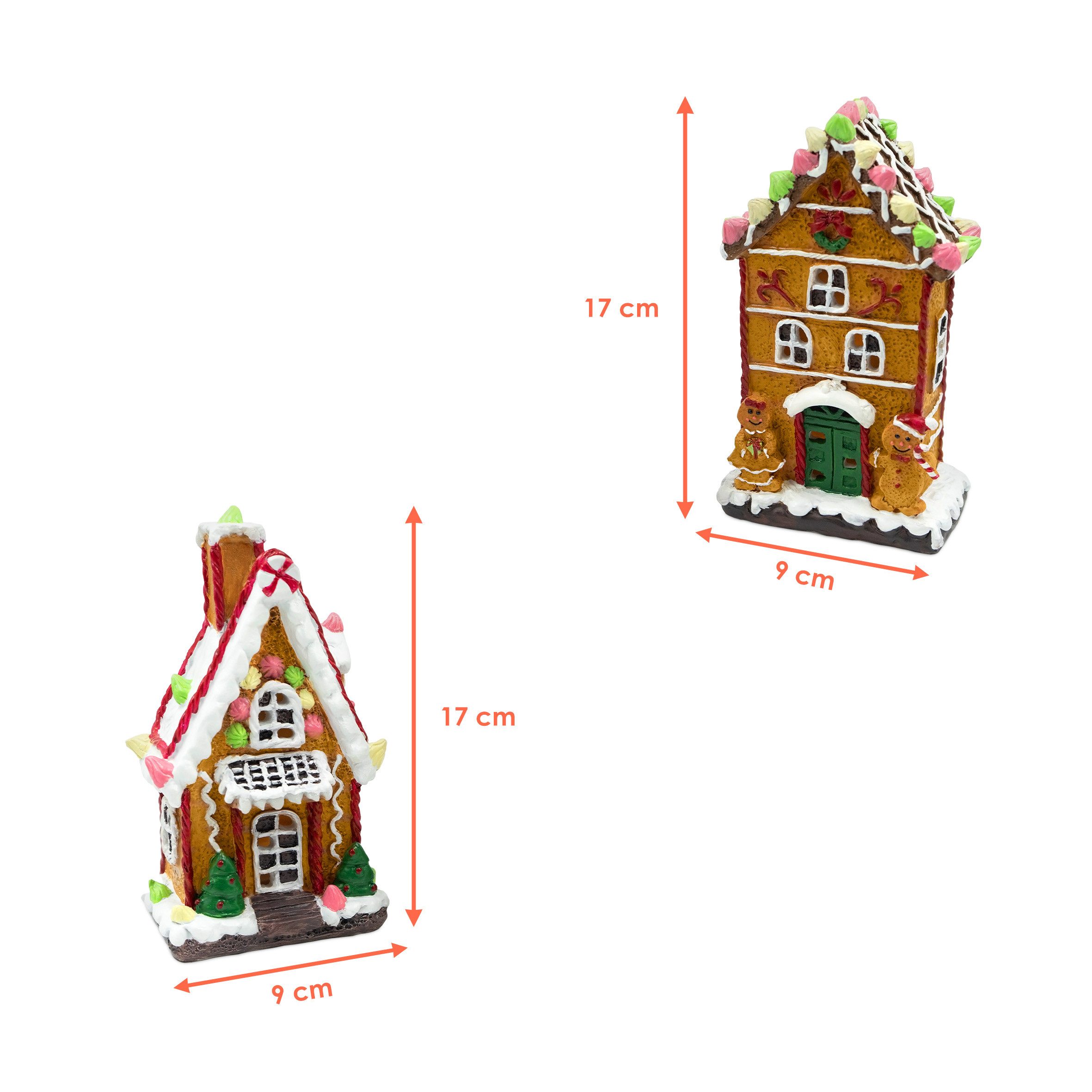 Spetebo LED Dekoobjekt LED Lebkuchenhaus Aufsteller 17 x 9 cm - 2er Set, AN günstig online kaufen