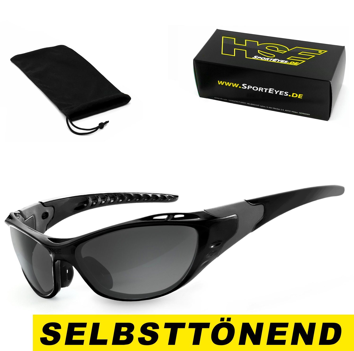 HSE - SportEyes Sportbrille X-SIDE 2.0 - selbsttönend, schnell selbsttönende Gläser