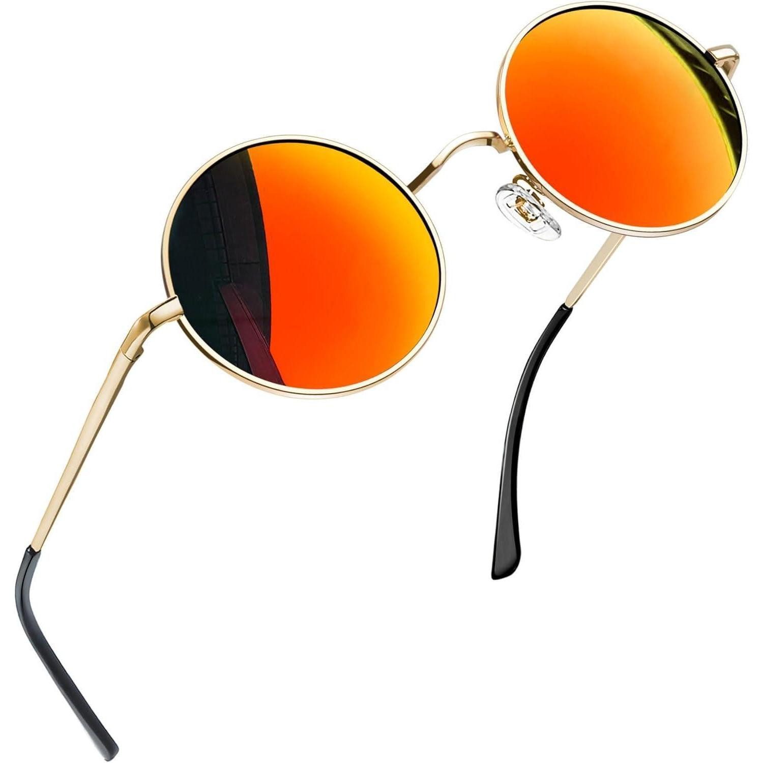 LuxusKollektion Retrosonnenbrille Sonnenbrille rund A13 orange Rot Verspiegelt Wie die Bilder
