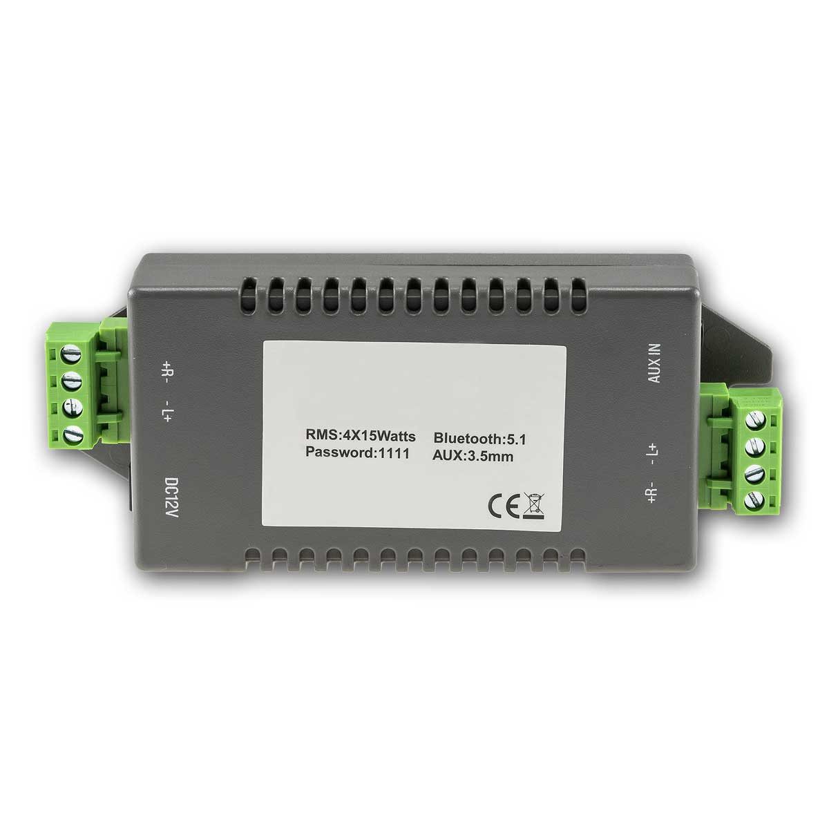 ChiliTec Bluetooth Receiver, 4-Kanal Verstärker 4x15W, 12V Stereo-Receiver