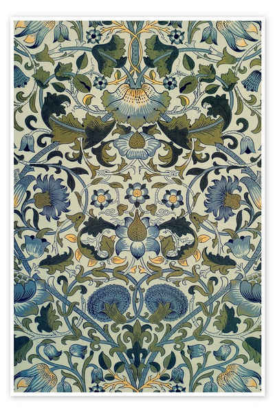 Posterlounge Poster William Morris, "Loden" Chintz-Textildruck, Wohnzimmer Orientalisches Flair Grafikdesign