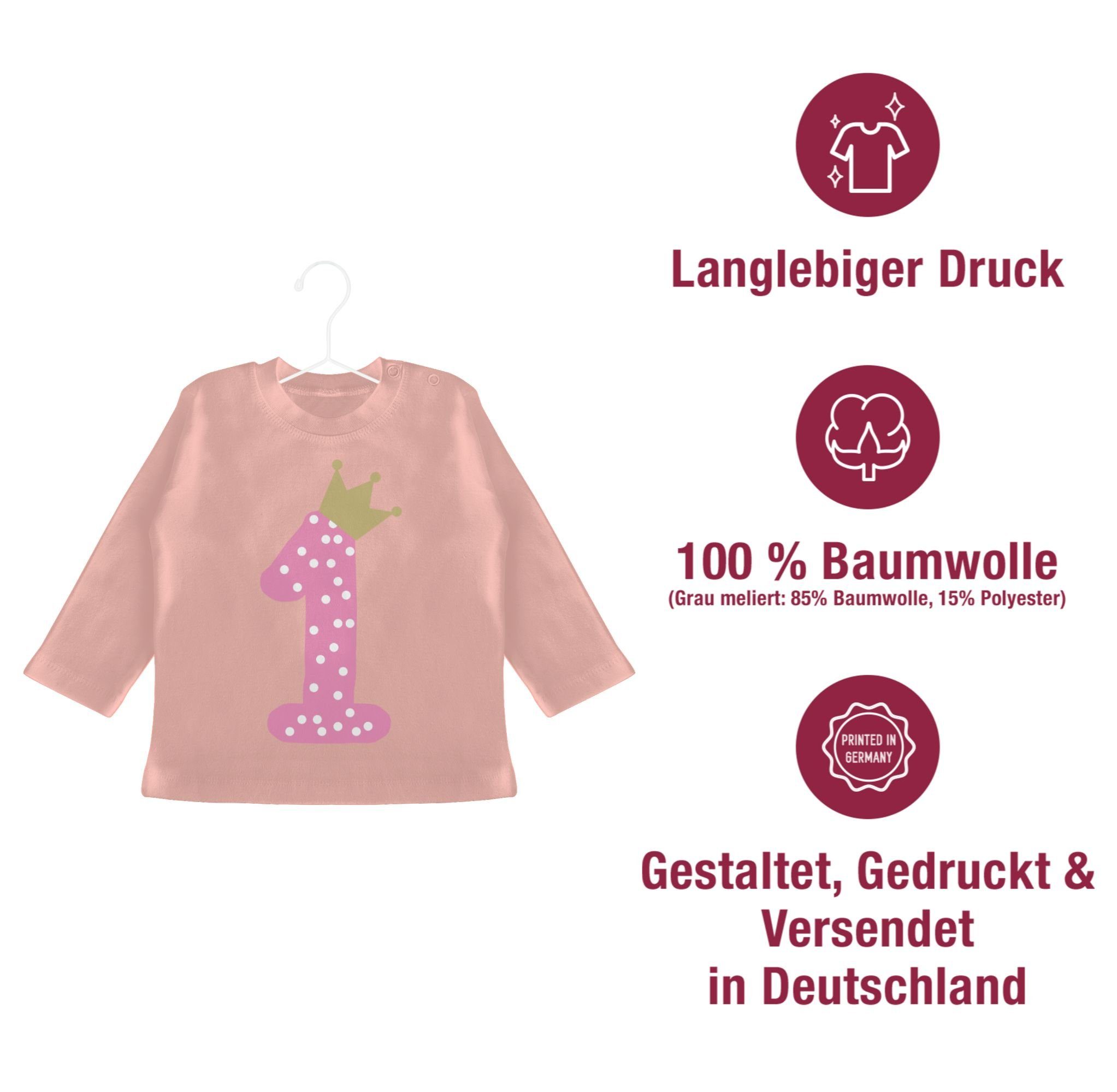 Shirtracer T-Shirt Erster Krone Mädchen 1. Geburtstag