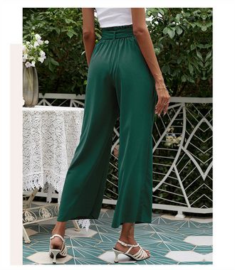 AFAZ New Trading UG Palazzohose Grüne, modische, hoch taillierte Anzughose mit weitem Bein