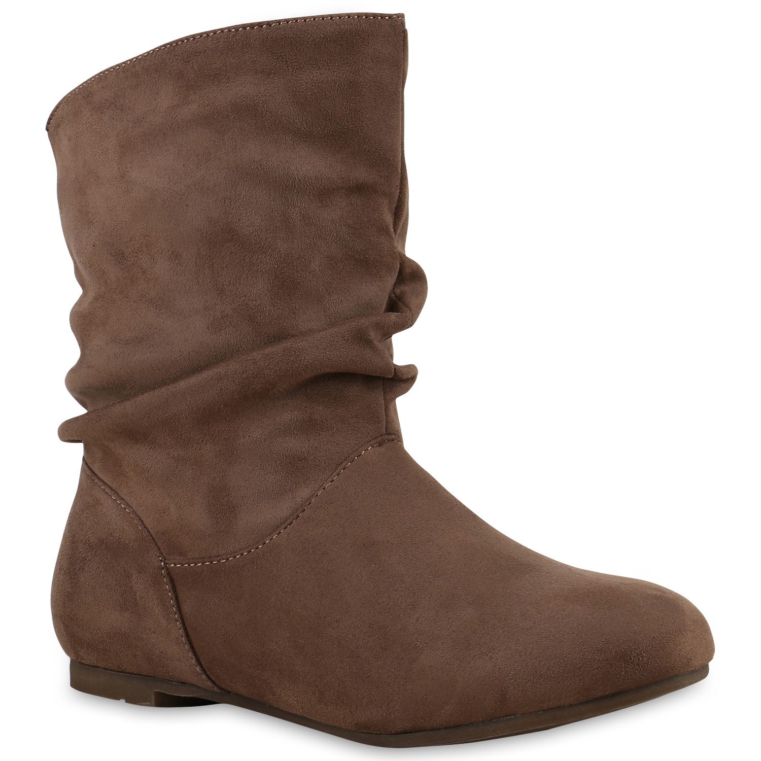 VAN HILL 812201 Schlupfboots Damen Schlupfstiefel Leder-Optik Stiefeletten Bequeme
