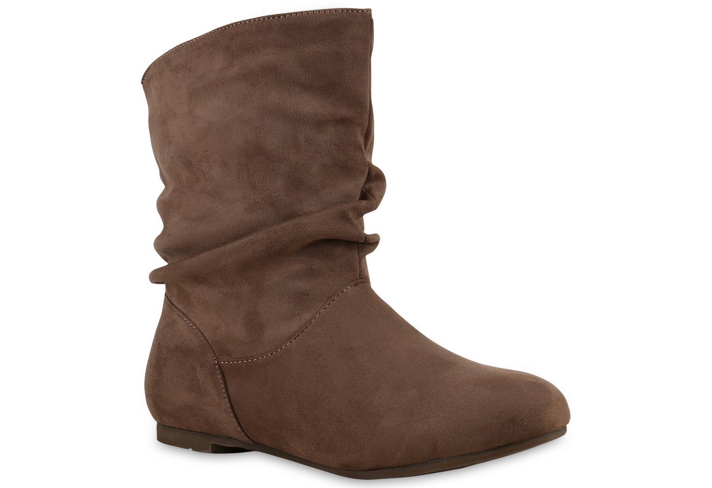 VAN HILL 812201 Schlupfboots Damen Schlupfstiefel Leder-Optik Stiefeletten Bequeme