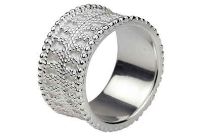 SILBERMOOS Silberring Ring mit doppeltem Ornamentband, 925 Sterling Silber