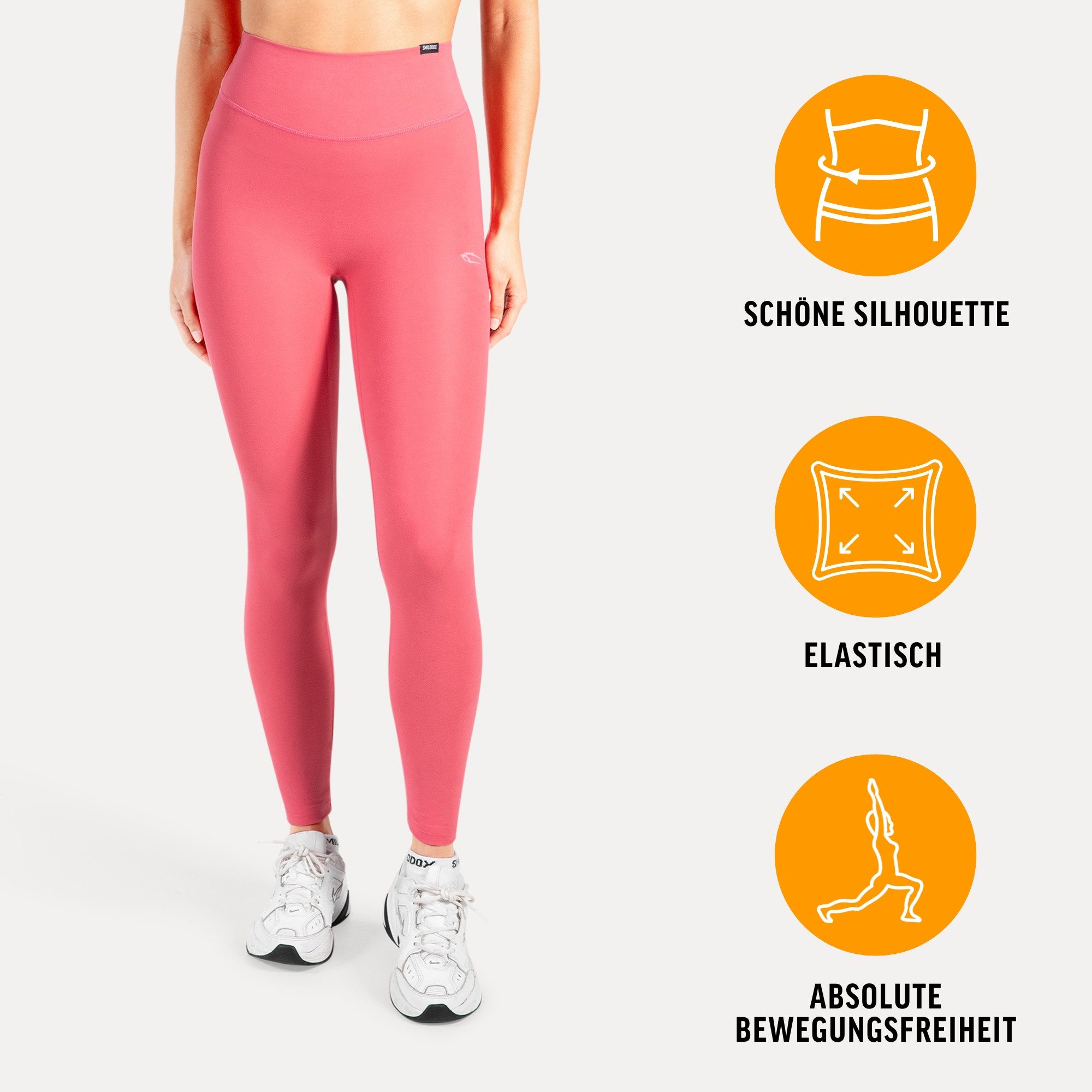 Smilodox Leggings Thalina, Figurbetonte Sportleggings mit 3D Rubber Print, elastisch Formende Nahtführung Fitness Hose Yoga Running Alltag Freizeit