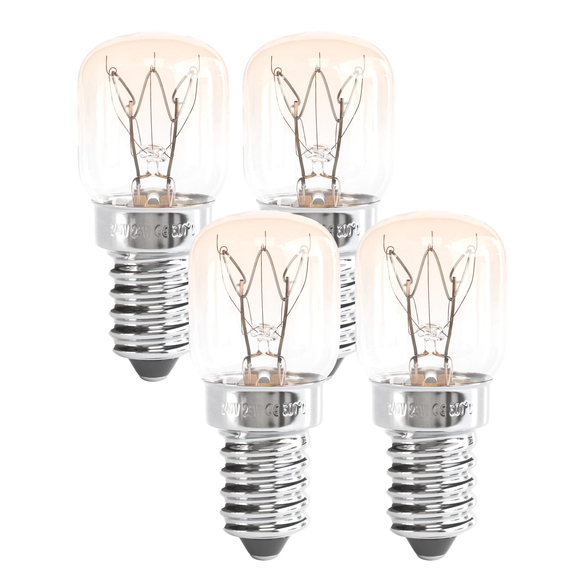 greate. Spezialleuchtmittel 4x E14 Backofenlampe 25W 300 Grad hitzebeständig - Backofen Glühbirne, 4 St.