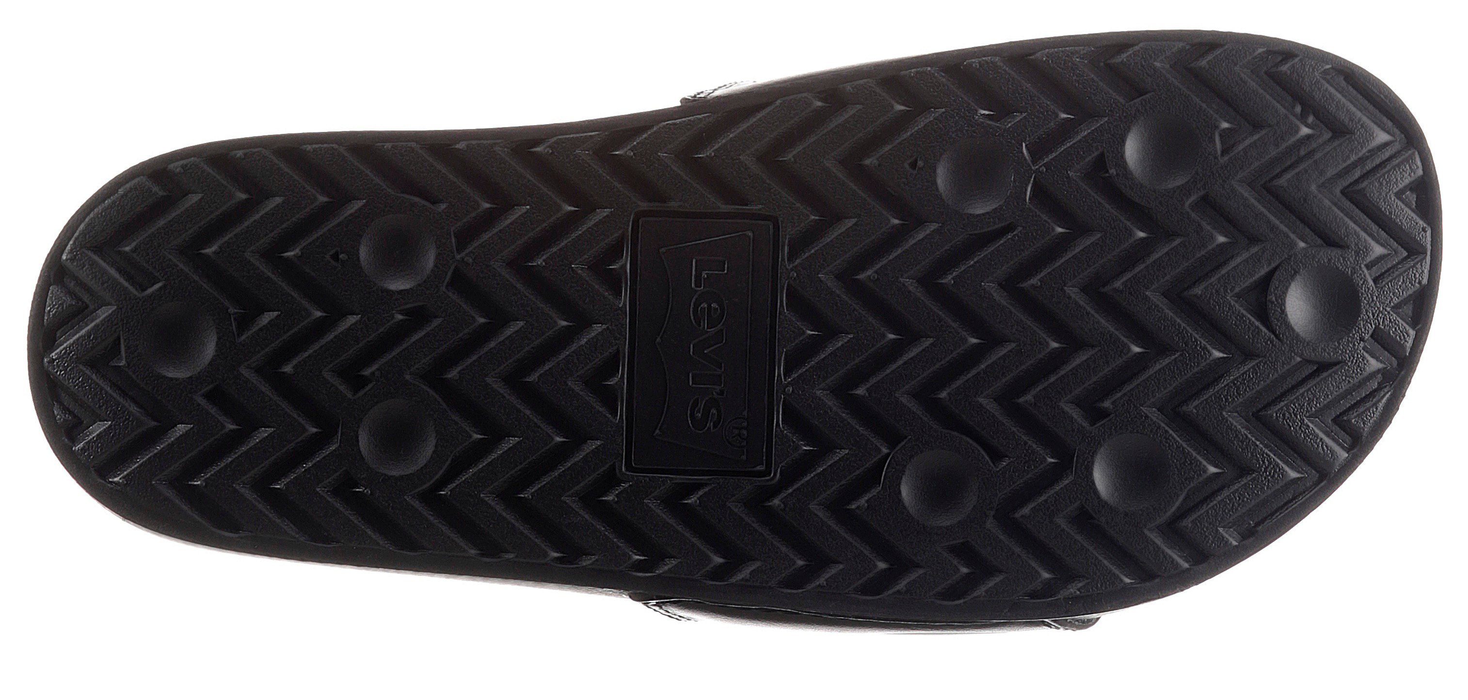 Levi's® June auffälligem Badepantolette mit schwarz-weiß LS Logoschriftzug
