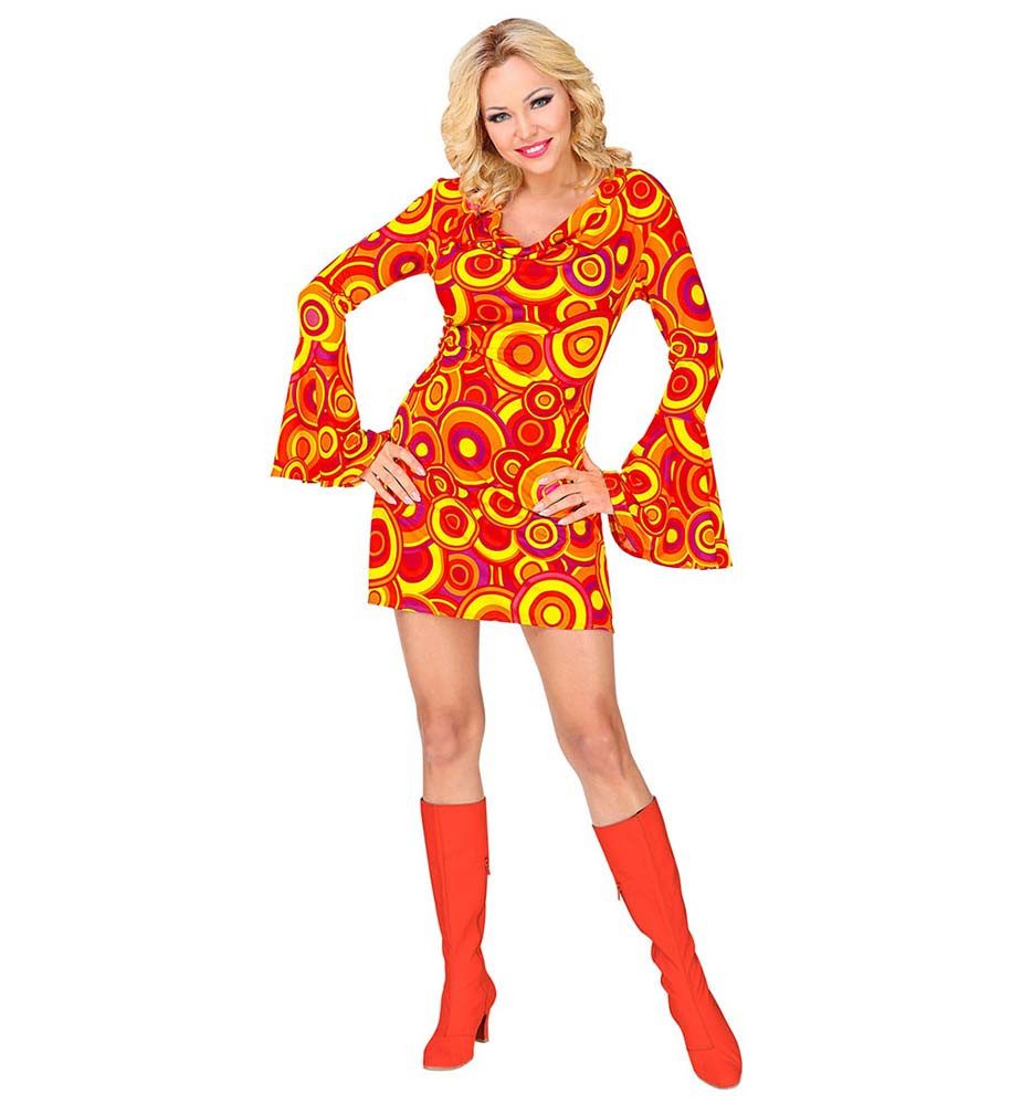 Kostüm Groovy Girl Minikleid orange