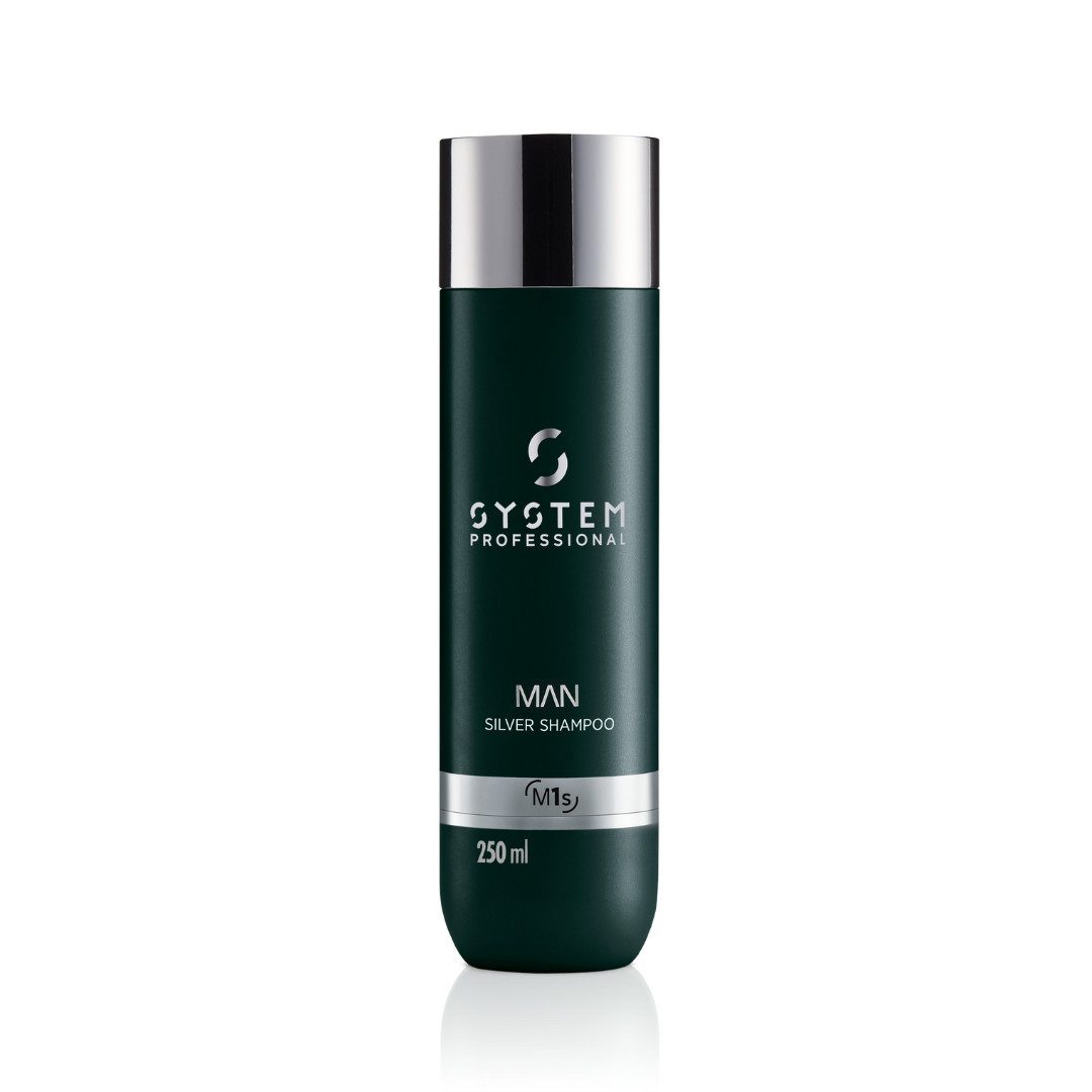System Professional Haarshampoo System Professional Man Silver Shampoo 250 ml – Anti-Gelbstich für gra, 1-tlg., Reduziert Haarbruch sichtbar bereits nach wenigen Anwendungen