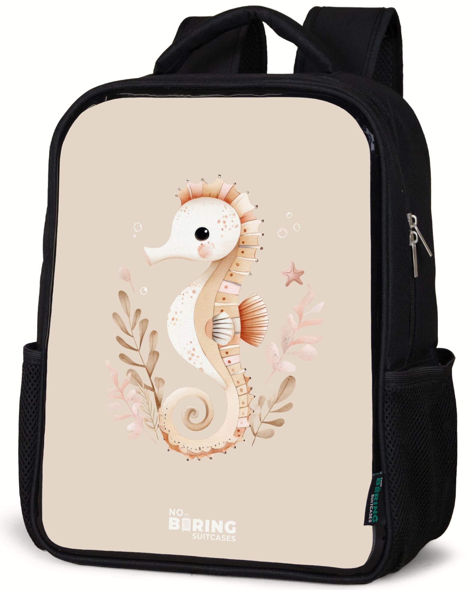 Rucksack Rosa Seepferdchen zwischen Meerespflanzen