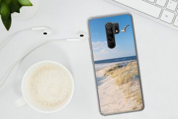 MuchoWow Handyhülle Düne - Möwe - Strand - Meer - Sonne, Phone Case, Handyhülle Xiaomi Redmi 9, Silikon, Schutzhülle