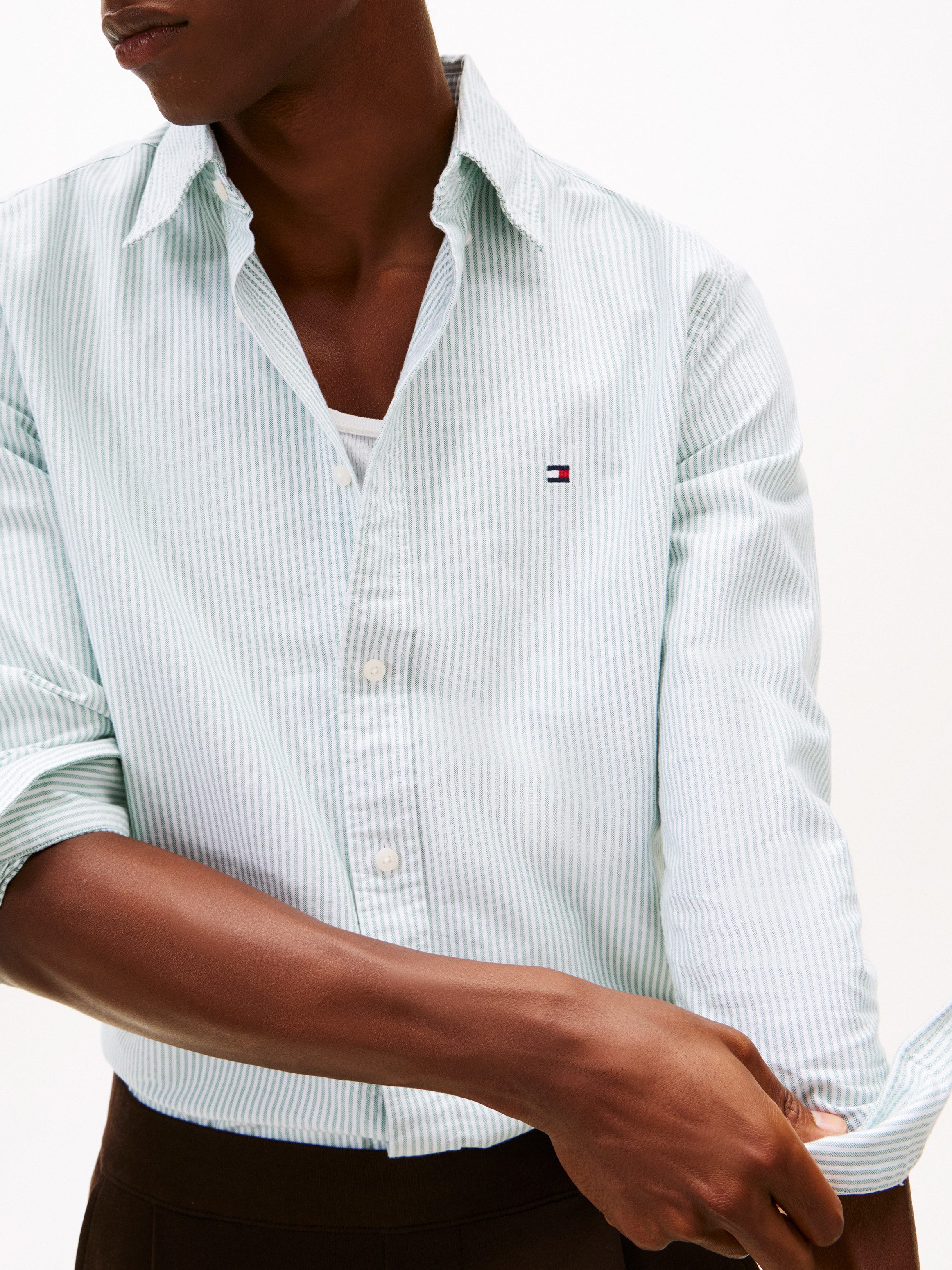 Tommy Hilfiger Langarmhemd HERITAGE OXFORD STRIPE Regular Fit SHIRT Regular Fit Oxford Casual
