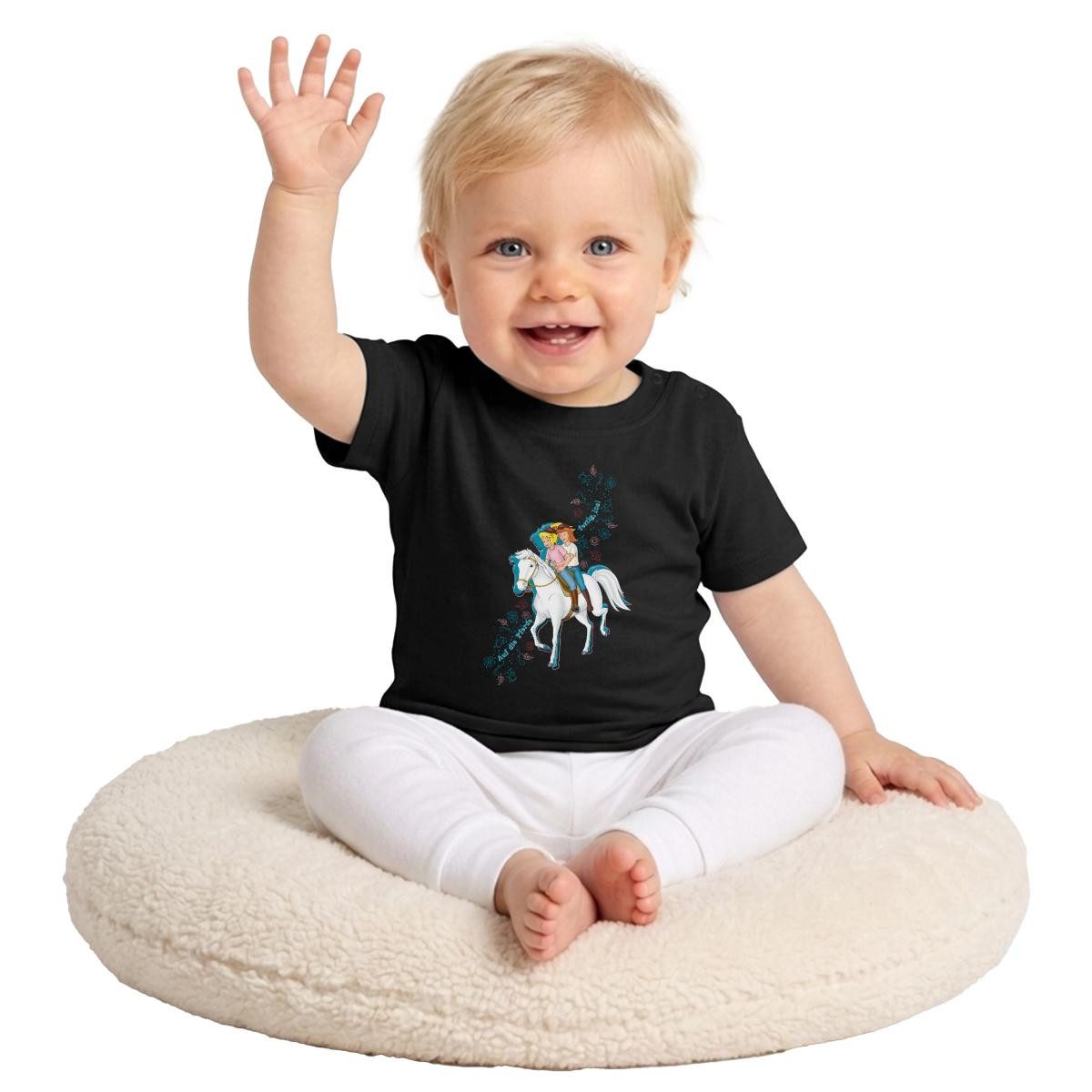 Spreadshirt T-Shirt Bibi Und Tina Auf Die Pferde Fertig Los Baby Bio-T-Shirt mit Rundhals (1-tlg)