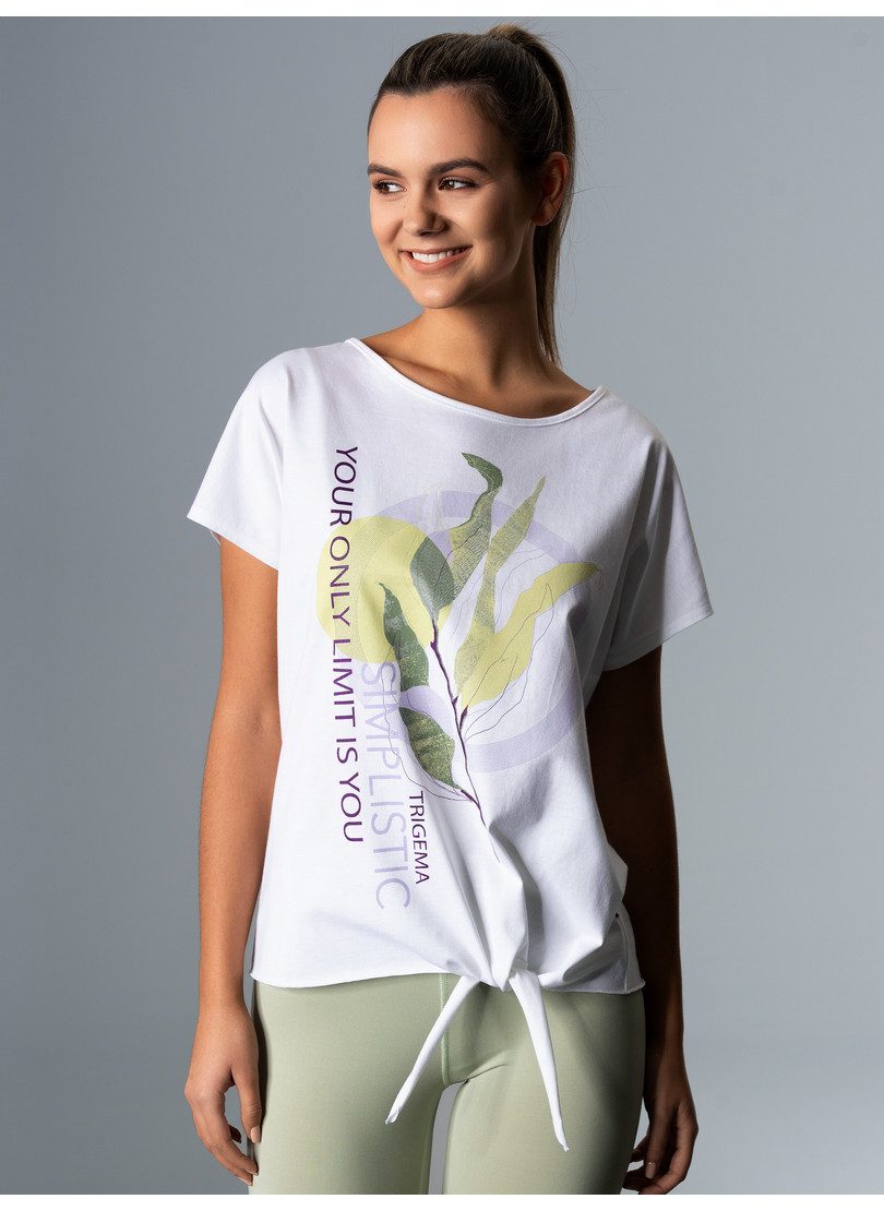 Trigema T-Shirt TRIGEMA T-Shirt mit modischem Knoten (1-tlg)