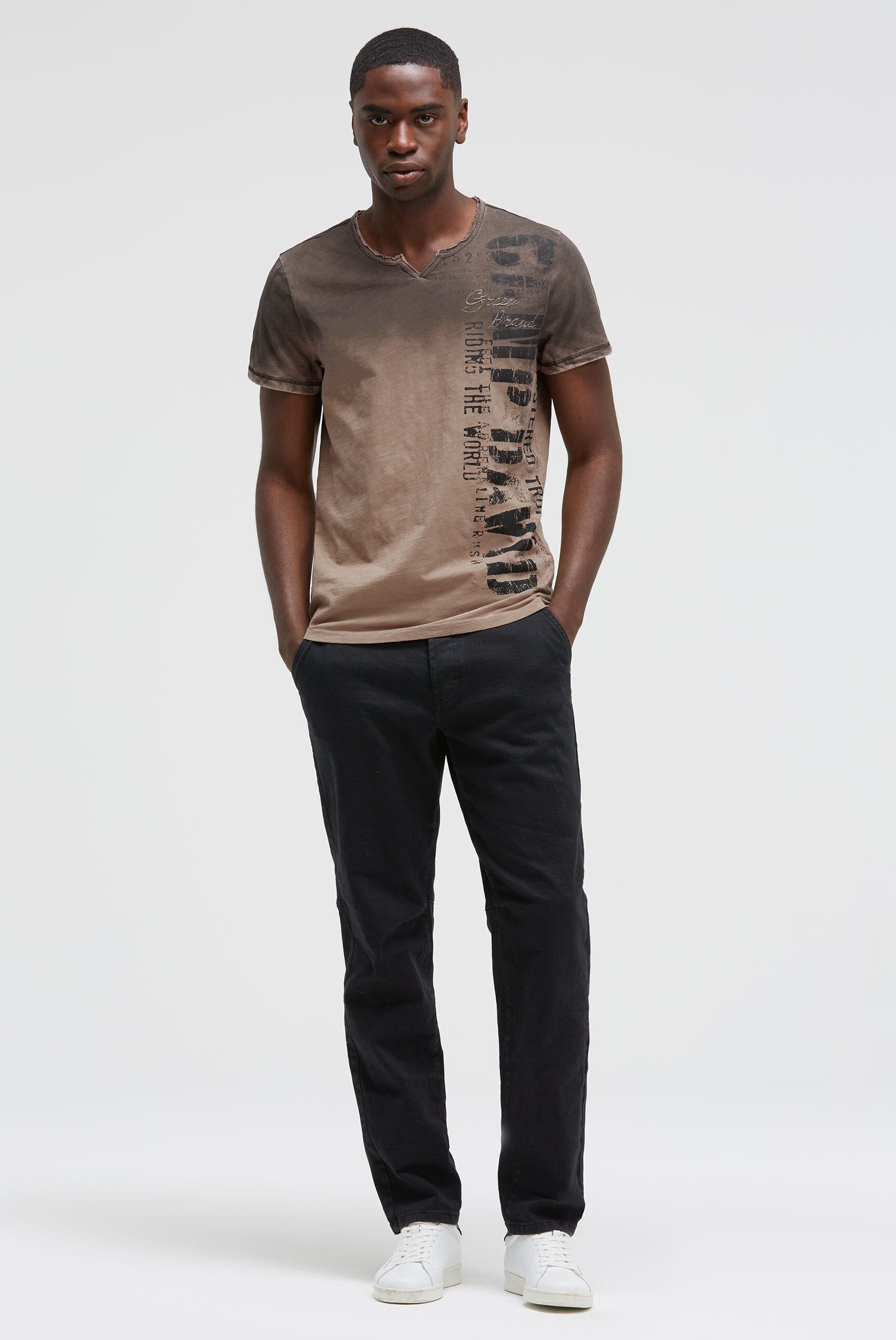 CAMP DAVID Rundhalsshirt mit Used-Kanten