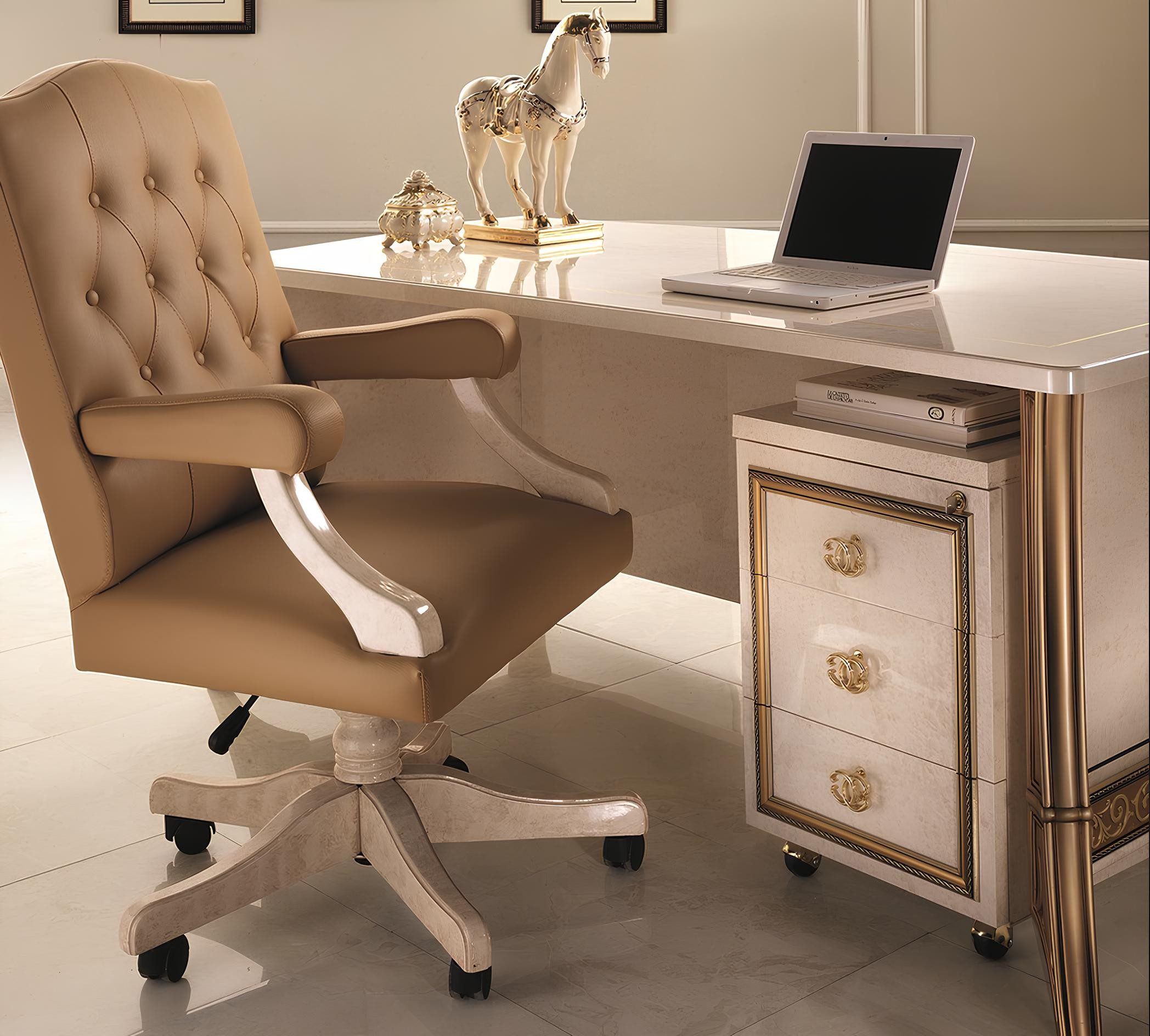 Xlmoebel Chefsessel Drehstuhl Leder für Büro und Homeoffice, komfortabel und stilvoll (1 St), Made in Europa
