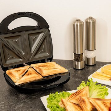 exquisit Sandwichmaker ST 3101, 750 W, Sandwichtoaster, Grill Platten mit doppelseitigem Toasten