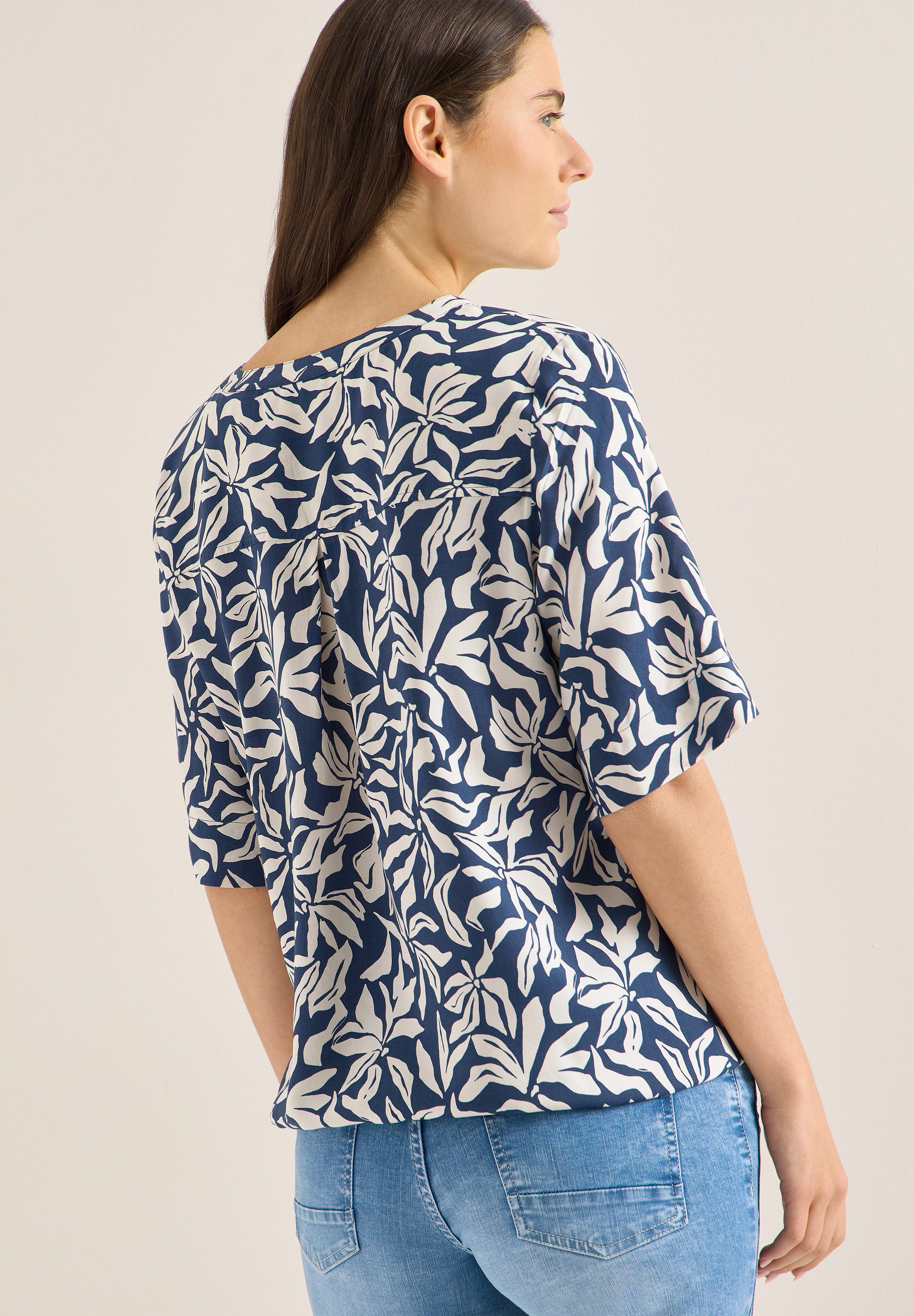 CECIL Druckbluse mit Split Neck und grafischem Muster günstig online kaufen