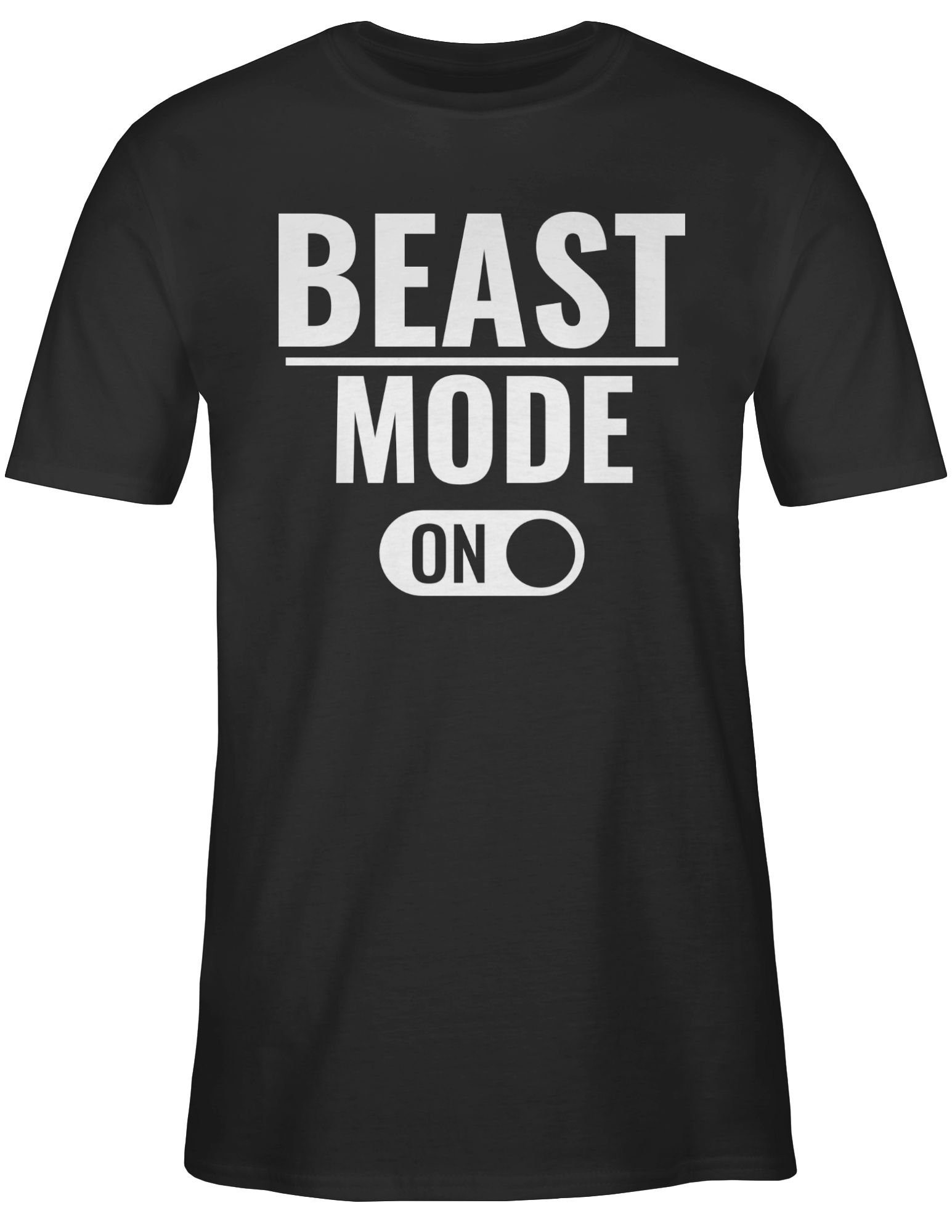 Workout Fitness ON Beast T-Shirt 1 & Mode Shirtracer Schwarz