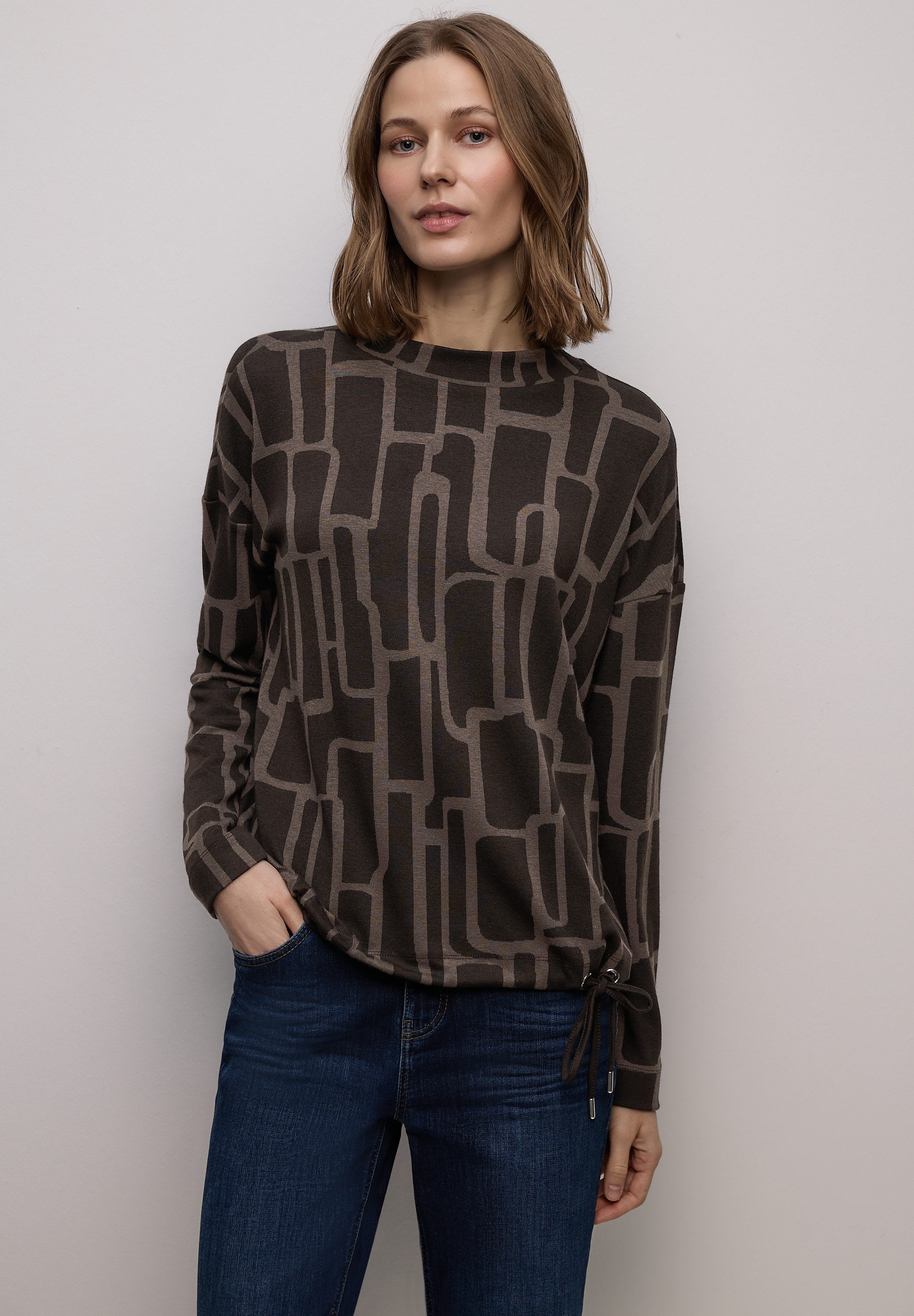 STREET ONE Langarmshirt mit grafischem Muster