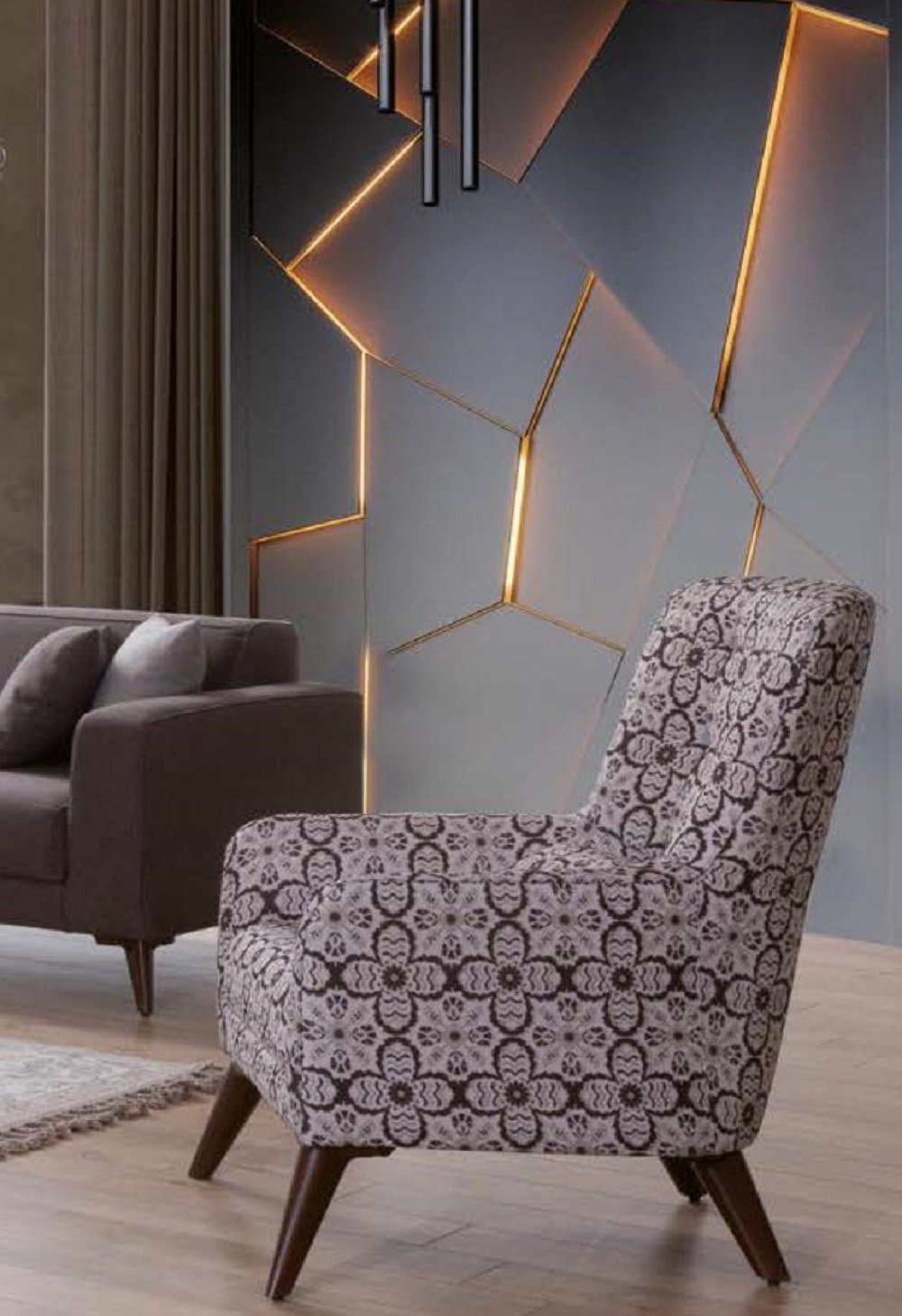 JVmoebel Sessel Design Sessel Stoff Einsitzer Möbel Relax Sitz Design Couch Textil