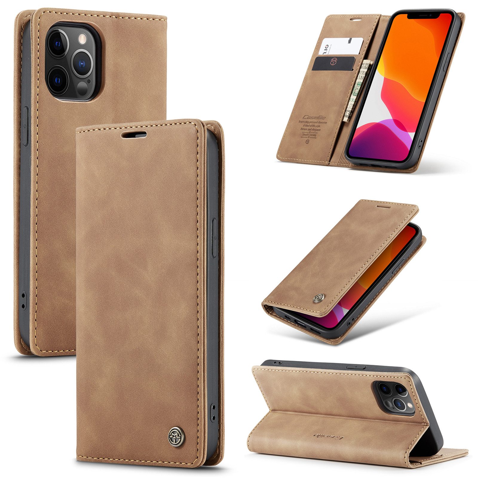 CaseMe Handyhülle Caseme Handyhülle für Apple iPhone 15-Hellbraun