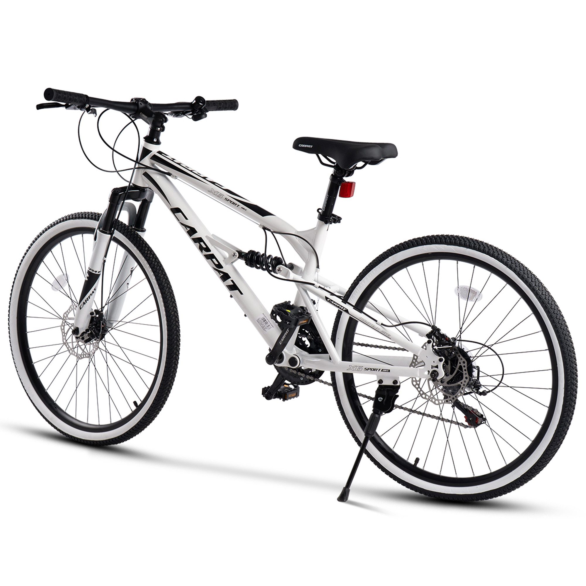 CARPAT SPORT Mountainbike 24 26 Zoll Fahrrad für Herren Damen Jungen, 21 Gang Shimano Tourney Schaltwerk, Kettenschaltung, mechanische Scheibenbremse, MTB Fahrrad Bike