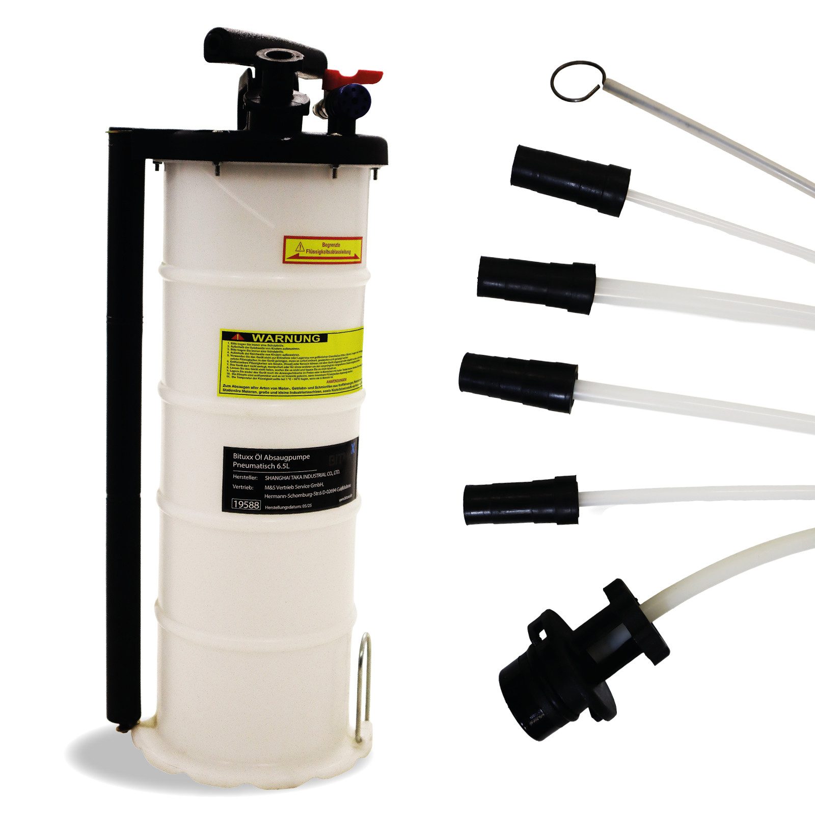 Bituxx Ölabsaugpumpe Pneumatisch 6,5L (7-tlg., MS-19588)