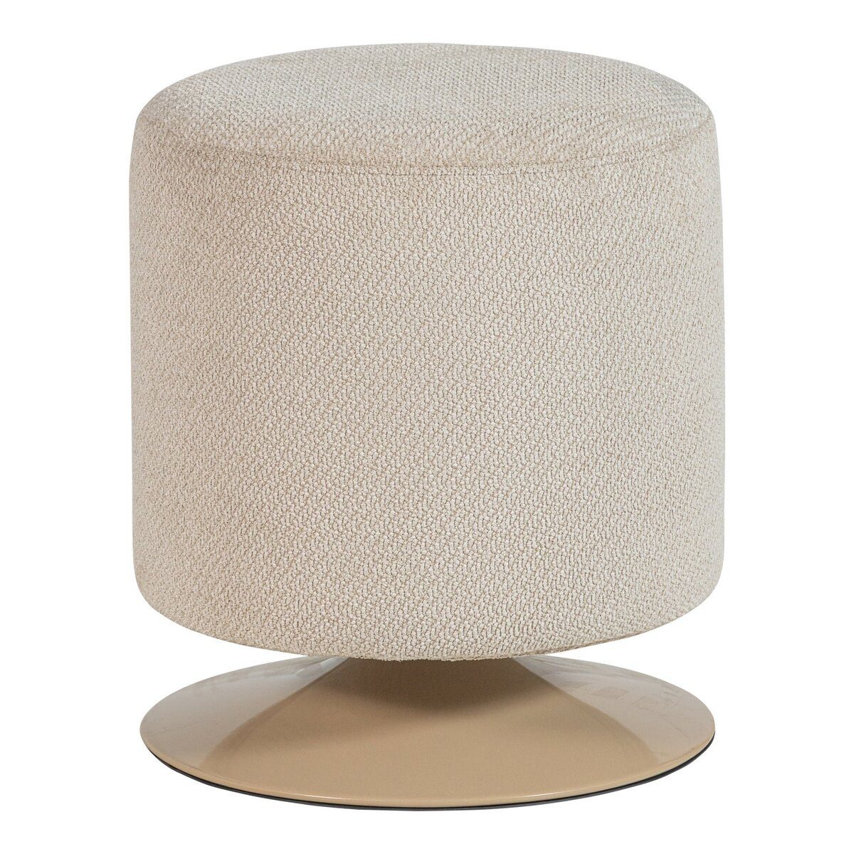 WOOOD Sitzhocker Islen - Bouclé-Stoff Beige, mit Drehfuß, Luxuriöser Bouclé-Bezug, funktionaler Drehsockel