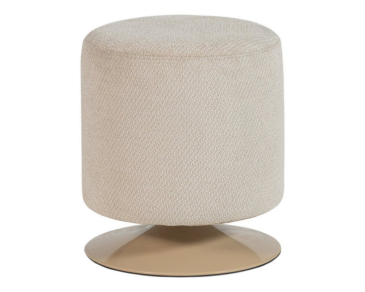 WOOOD Sitzhocker Islen - Bouclé-Stoff Beige, mit Drehfuß, Luxuriöser Bouclé-Bezug, funktionaler Drehsockel