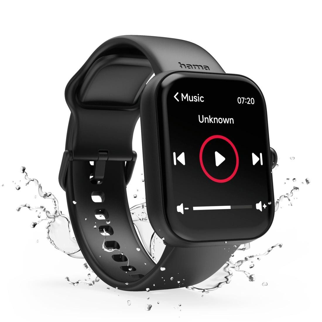 Hama Smartwatch 1,65“ (Telefonfunktion, WhatsApp, E-Mail etc., wasserdicht) Smartwatch (1,65 Zoll)