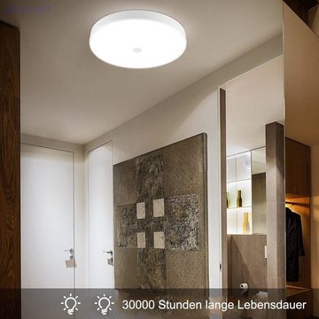 WILGOON Deckenleuchte LED Deckenleuchte Deckenlampe mit Bewegungsmelder Bewegungssensor IP54, LED fest integriert, Kaltweiß