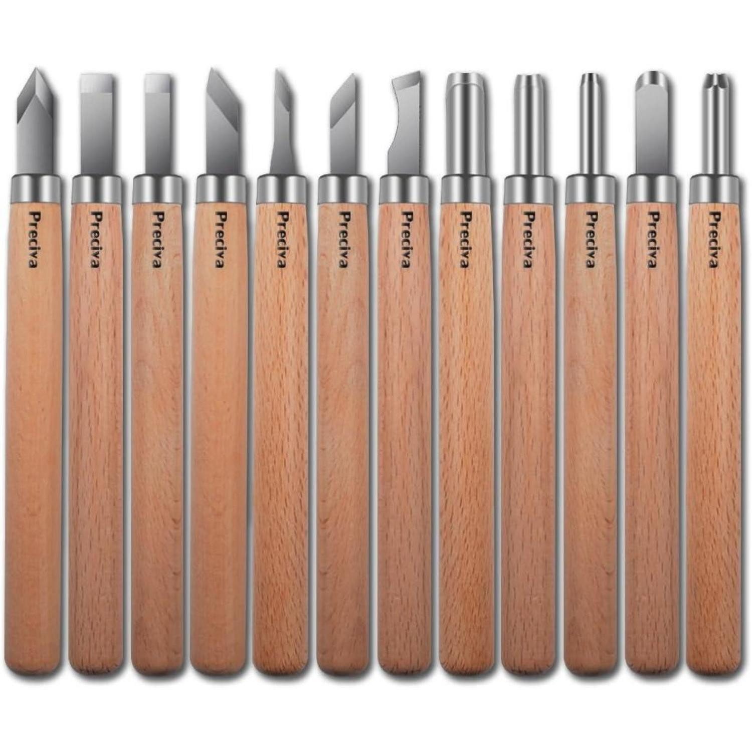 LuxusKollektion Meißel-Set Schnitzwerkzeug 12er Set Holz Schnitzmesser Schnitzmesser Meißel Set, 153 in mm