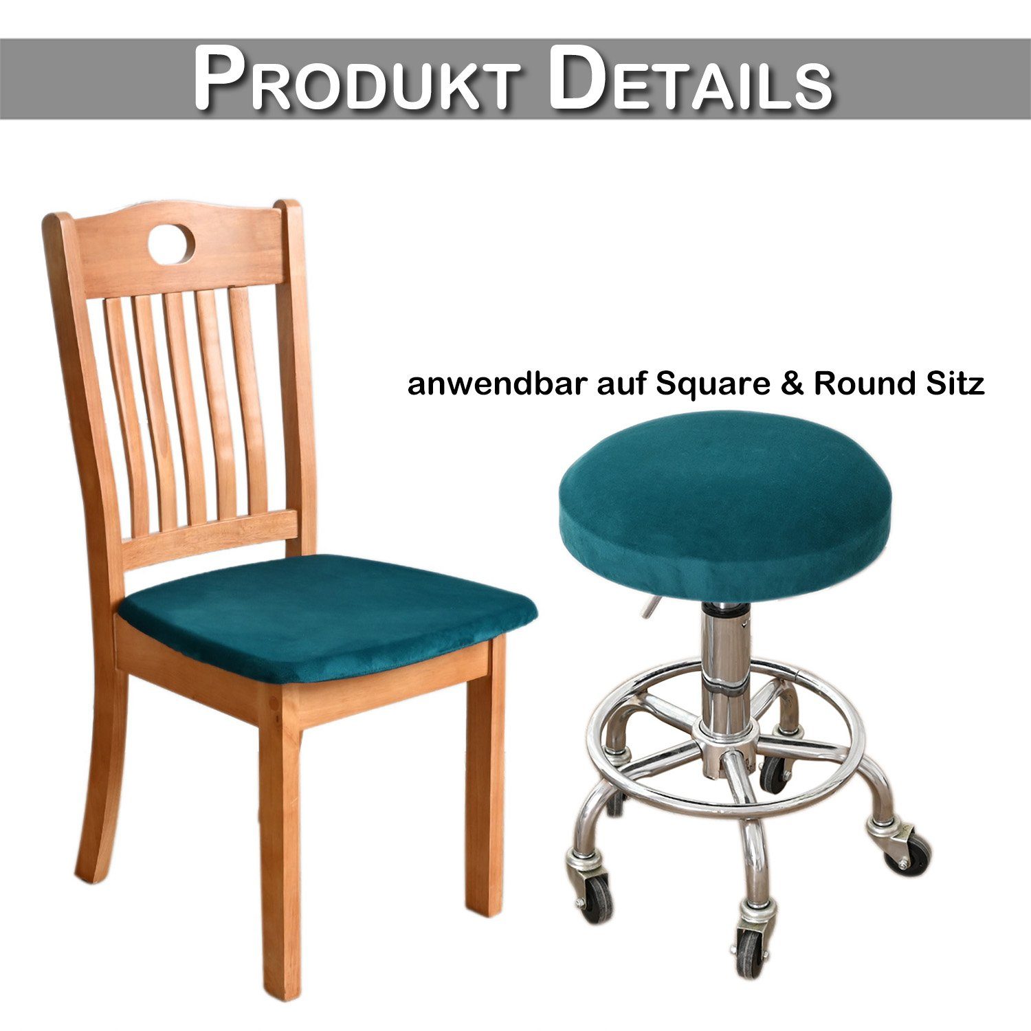 Sunicol Stuhlhusse Stretch, Spandex Samt, für Restaurant Cafe Bar Home Decor