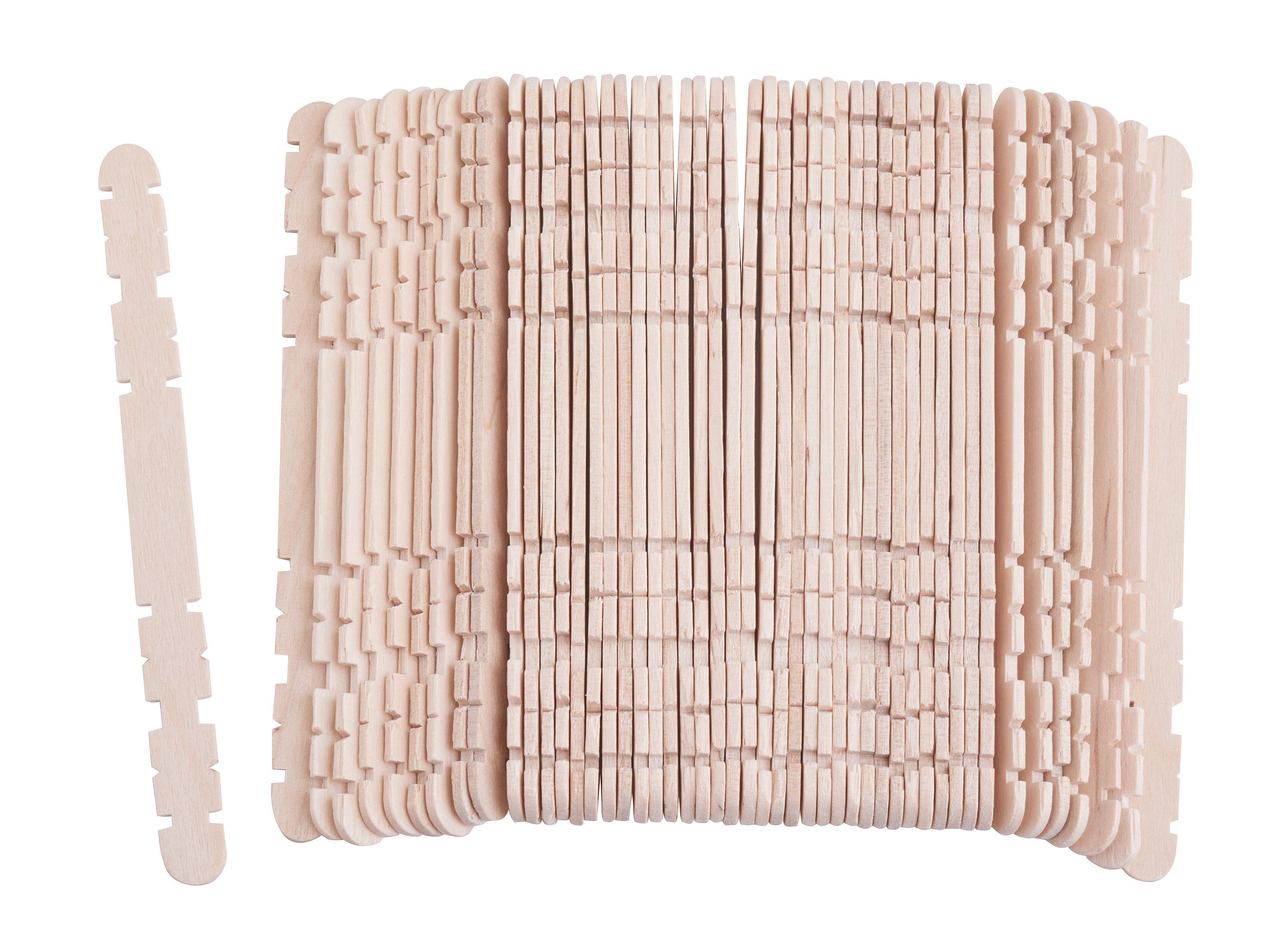 VBS XXL Dekoobjekt Holzspatel mit Kerben (50 St), 50 Stück