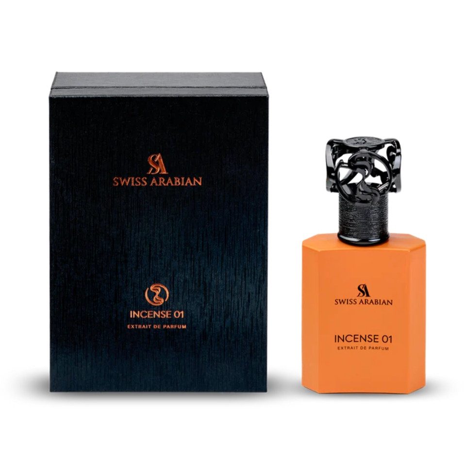 Swiss Arabian Extrait Parfum Incense 01 - Extrait de Parfum - 50 ml, Luxuriöser orientalischer Unisex-Duft mit Weihrauch